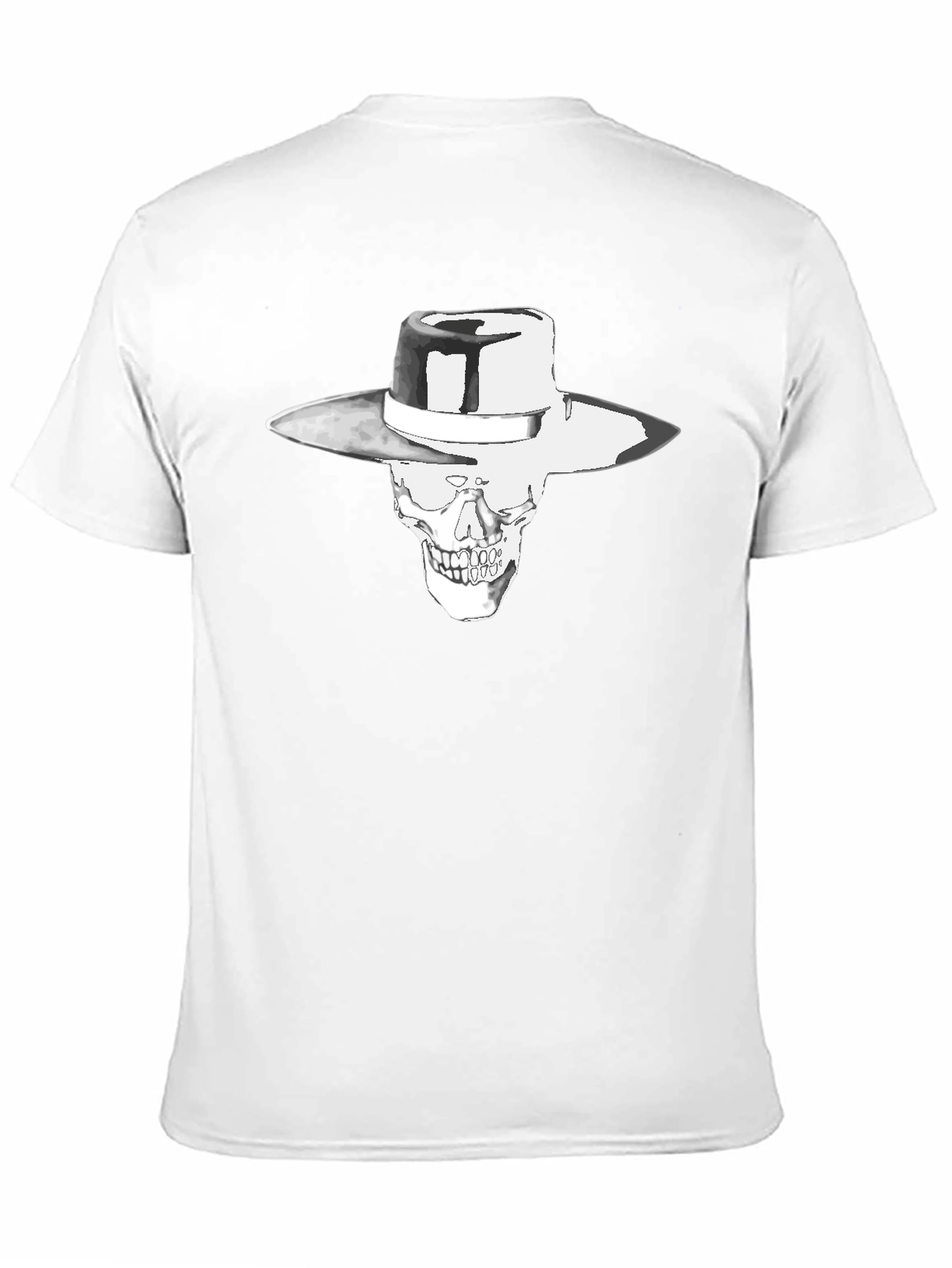 Skull in Hat Graphic Black T-Shirt