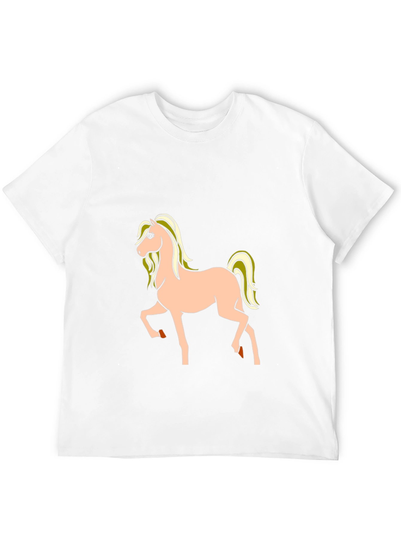 Black T-Shirt with Cartoon Horse Graphic