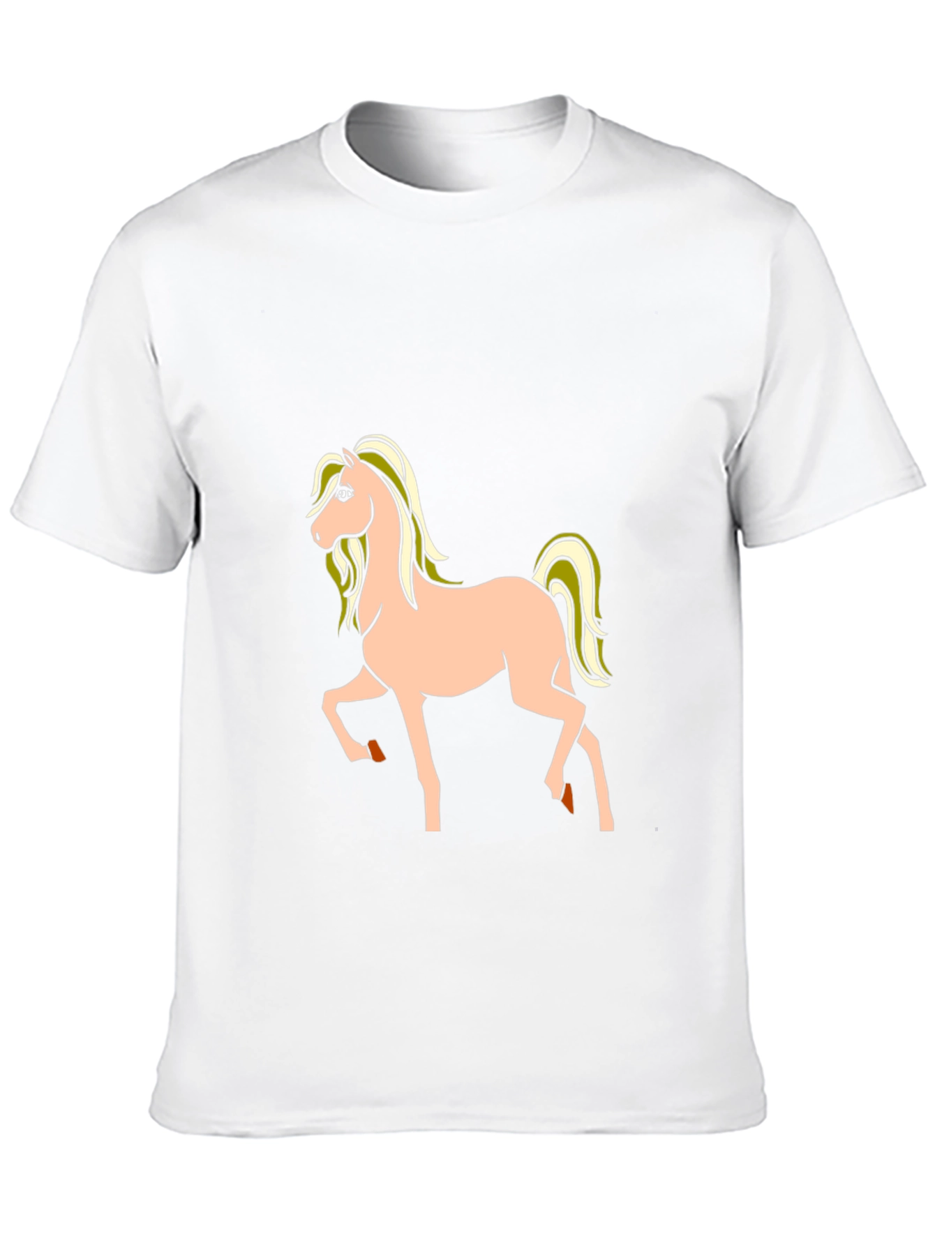 Black T-Shirt with Cartoon Horse Graphic