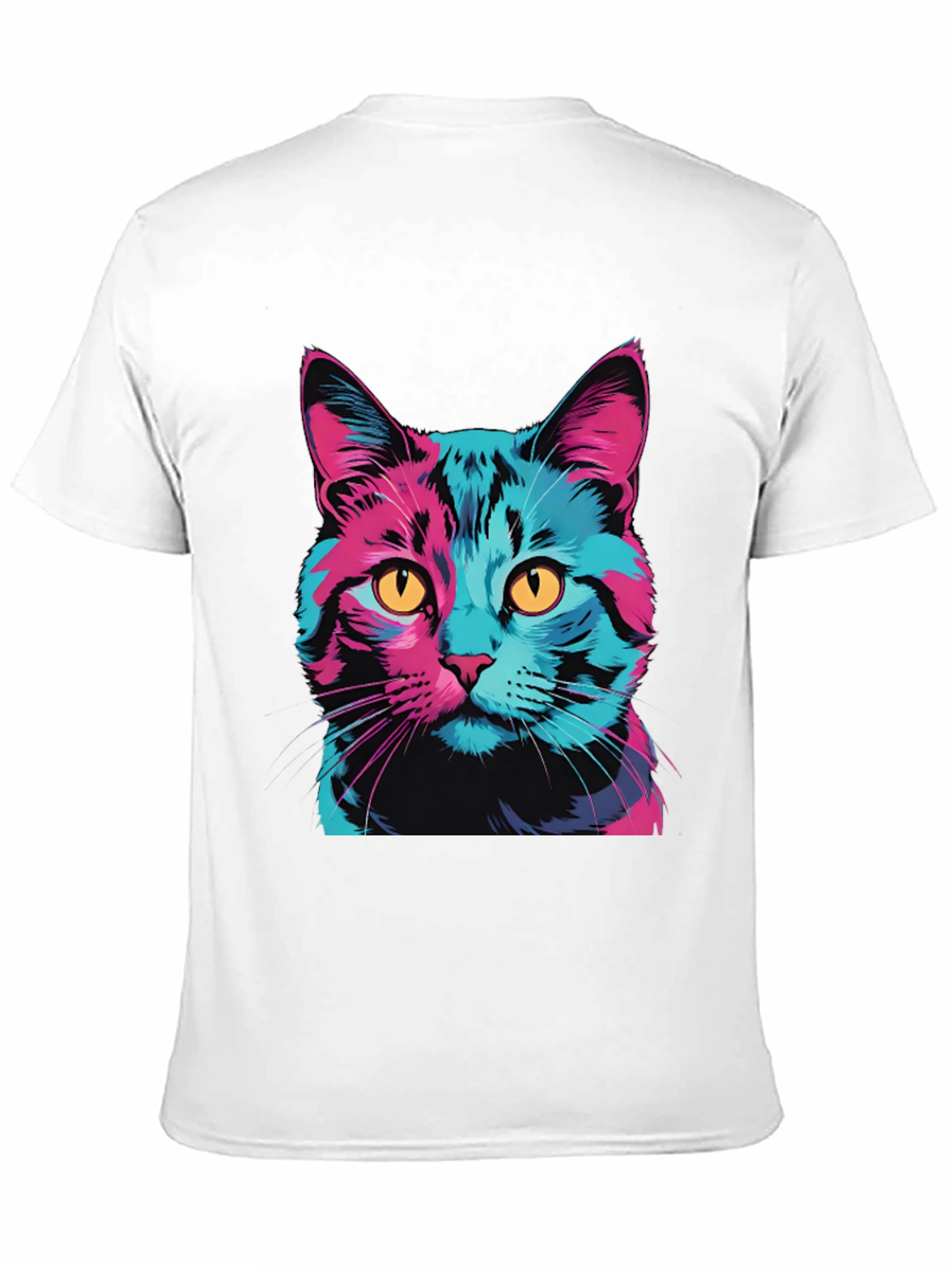 Vaporwave Cat Graphic Tee - Trendy Unisex T-Shirt