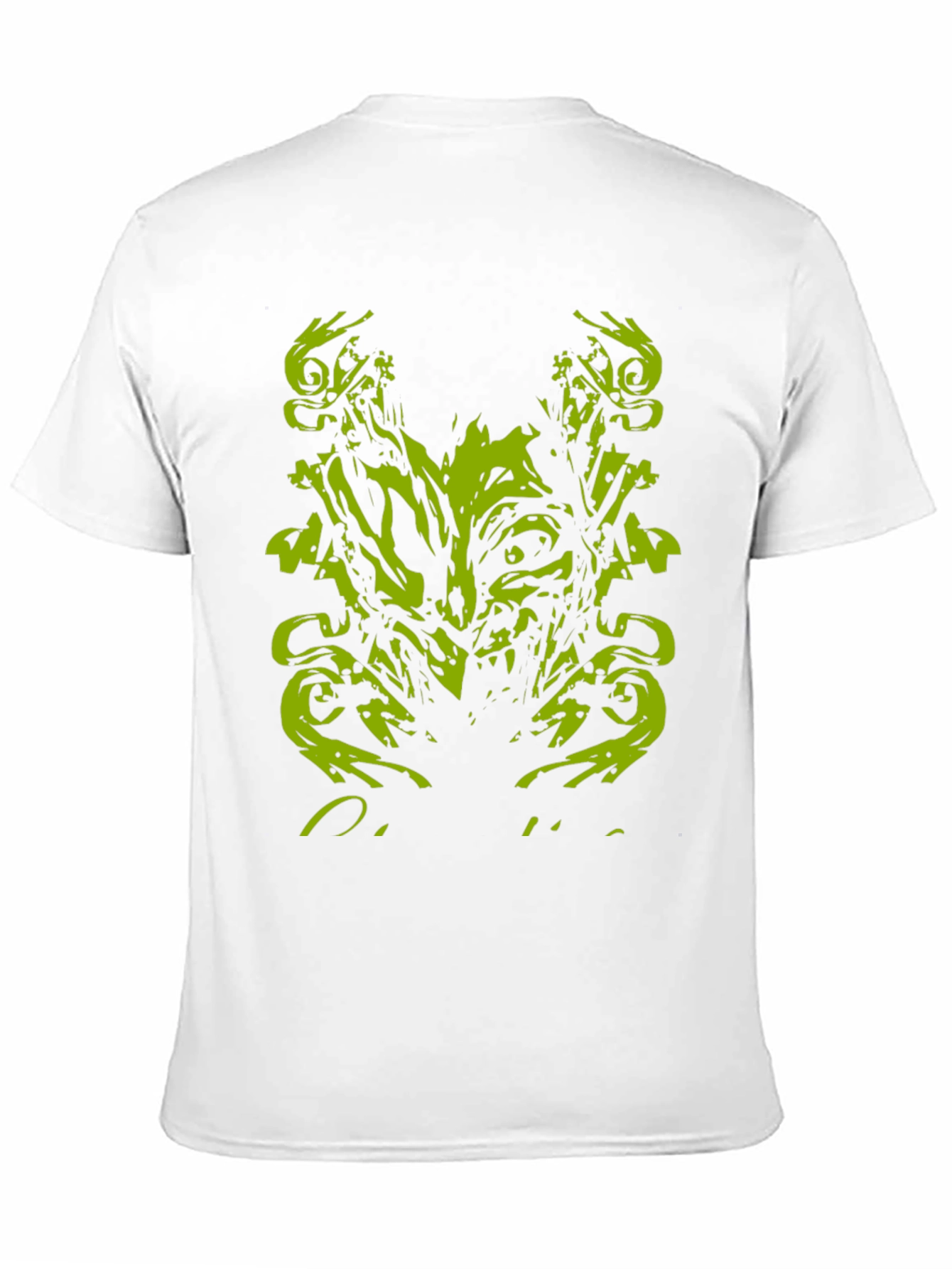 Mens Black T-Shirt with Abstract Green Monster Graphic