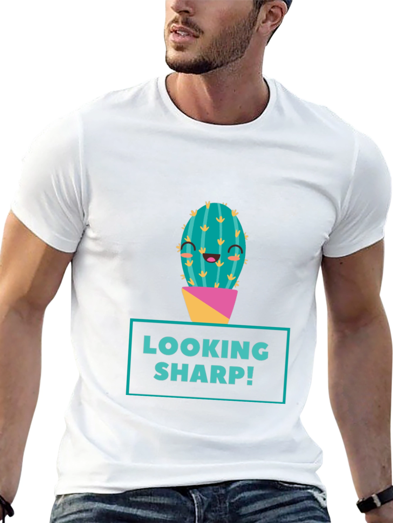 Looking Sharp Cactus Graphic Tee - Mens Black T-Shirt