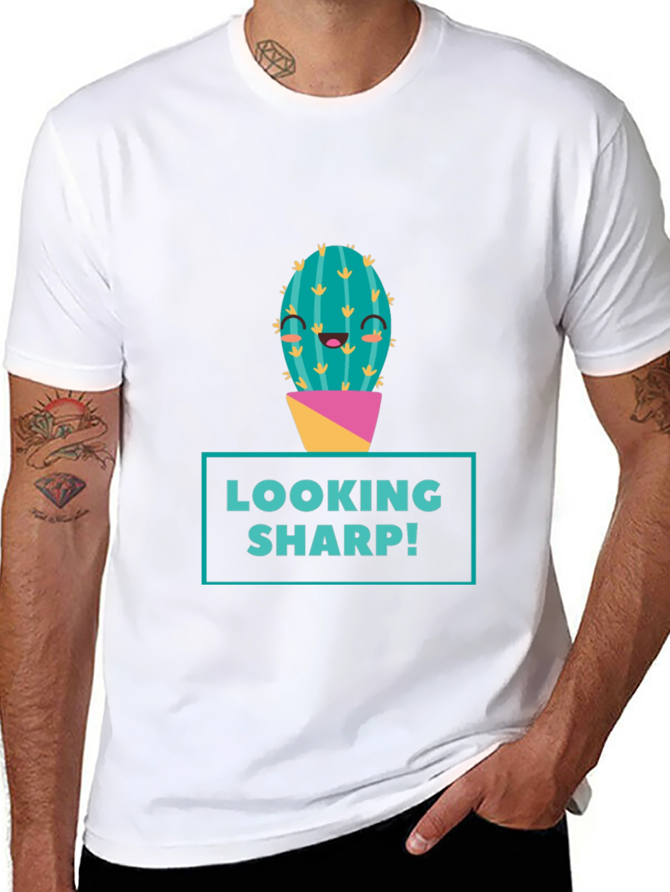 Looking Sharp Cactus Graphic Tee - Mens Black T-Shirt