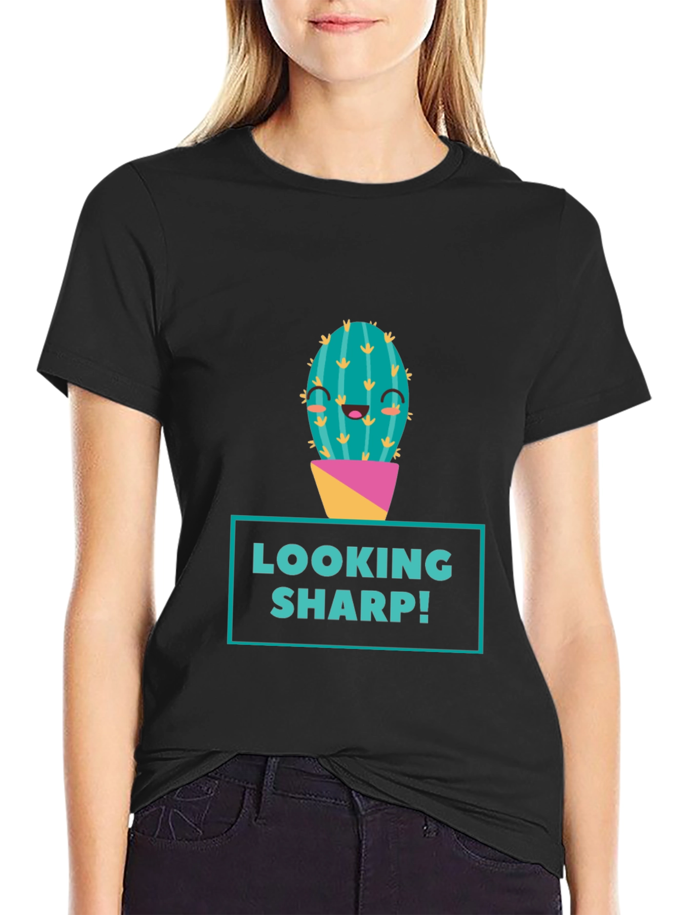 Looking Sharp Cactus Graphic Tee - Mens Black T-Shirt