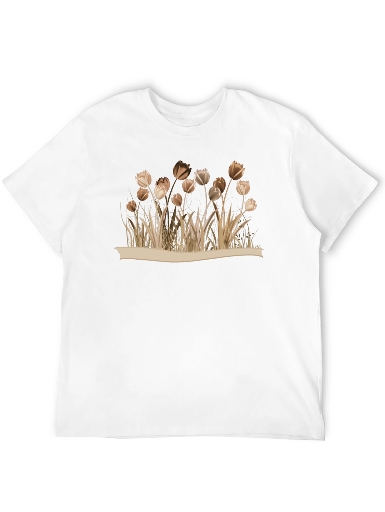 Floral Black T-Shirt - Nature Inspired Design
