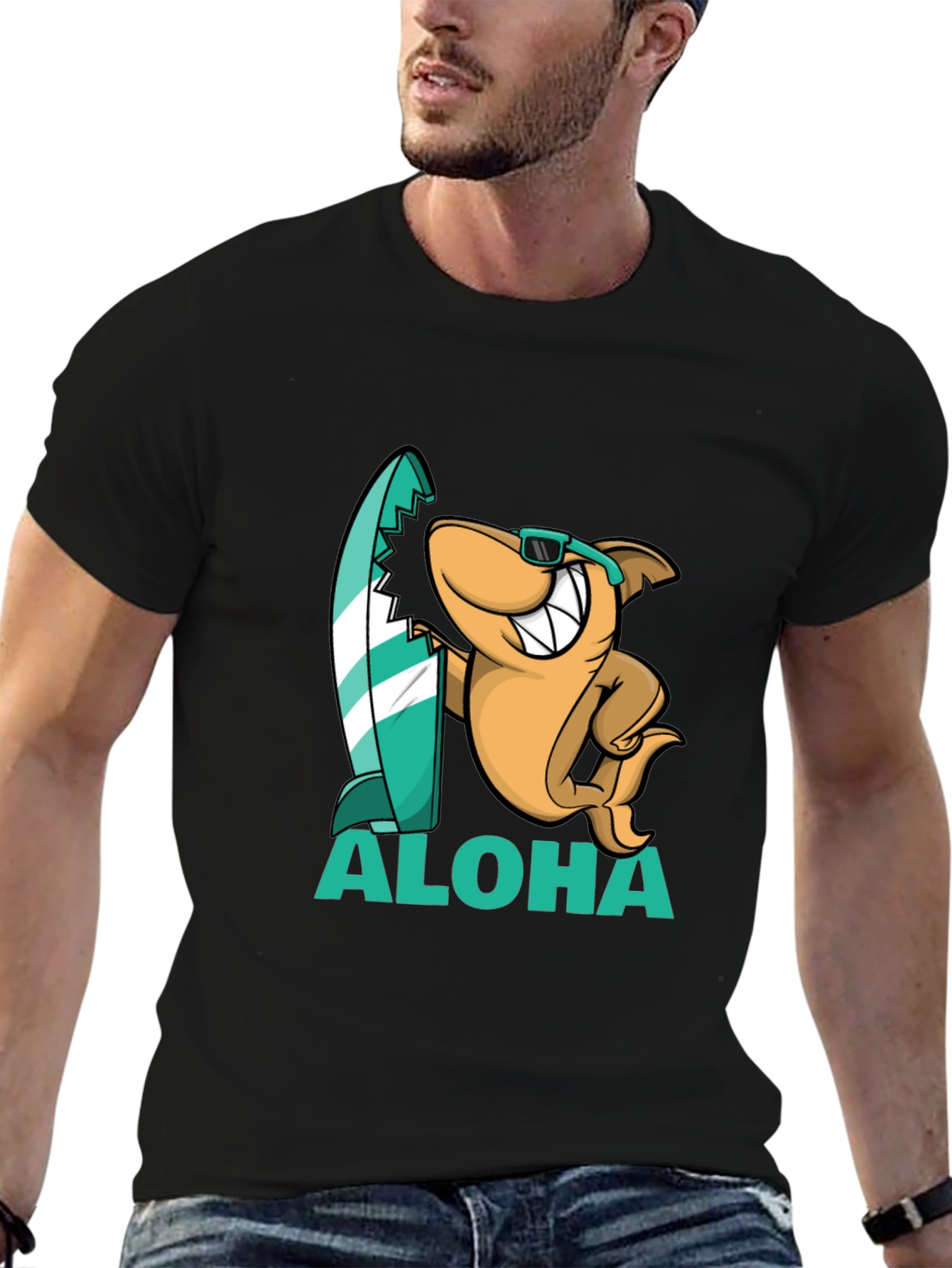 Aloha Shark Graphic Tee - Black