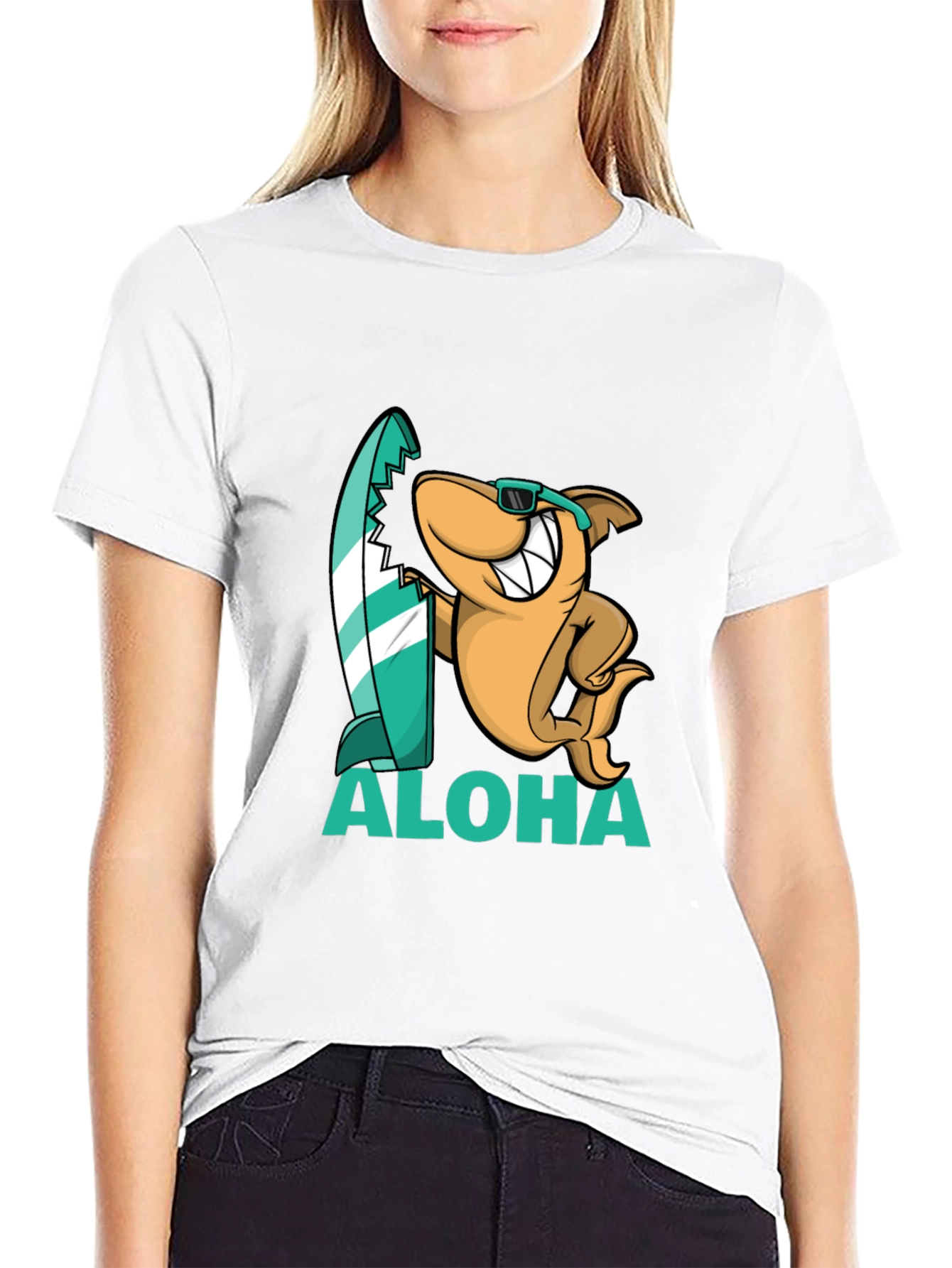 Aloha Shark Graphic Tee - Black