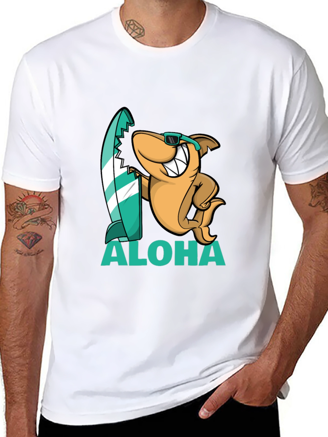Aloha Shark Graphic Tee - Black