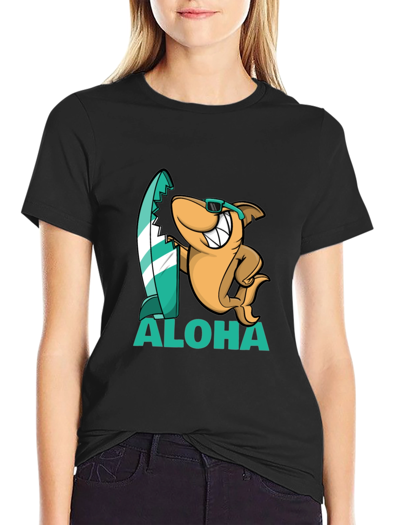Aloha Shark Graphic Tee - Black