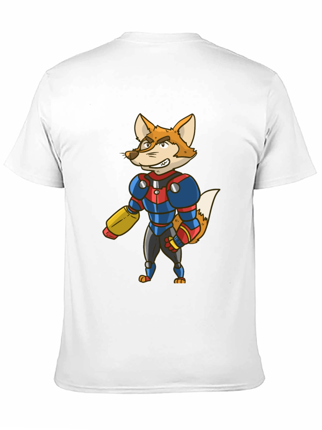 Sci-Fi Fox Character Graphic T-Shirt
