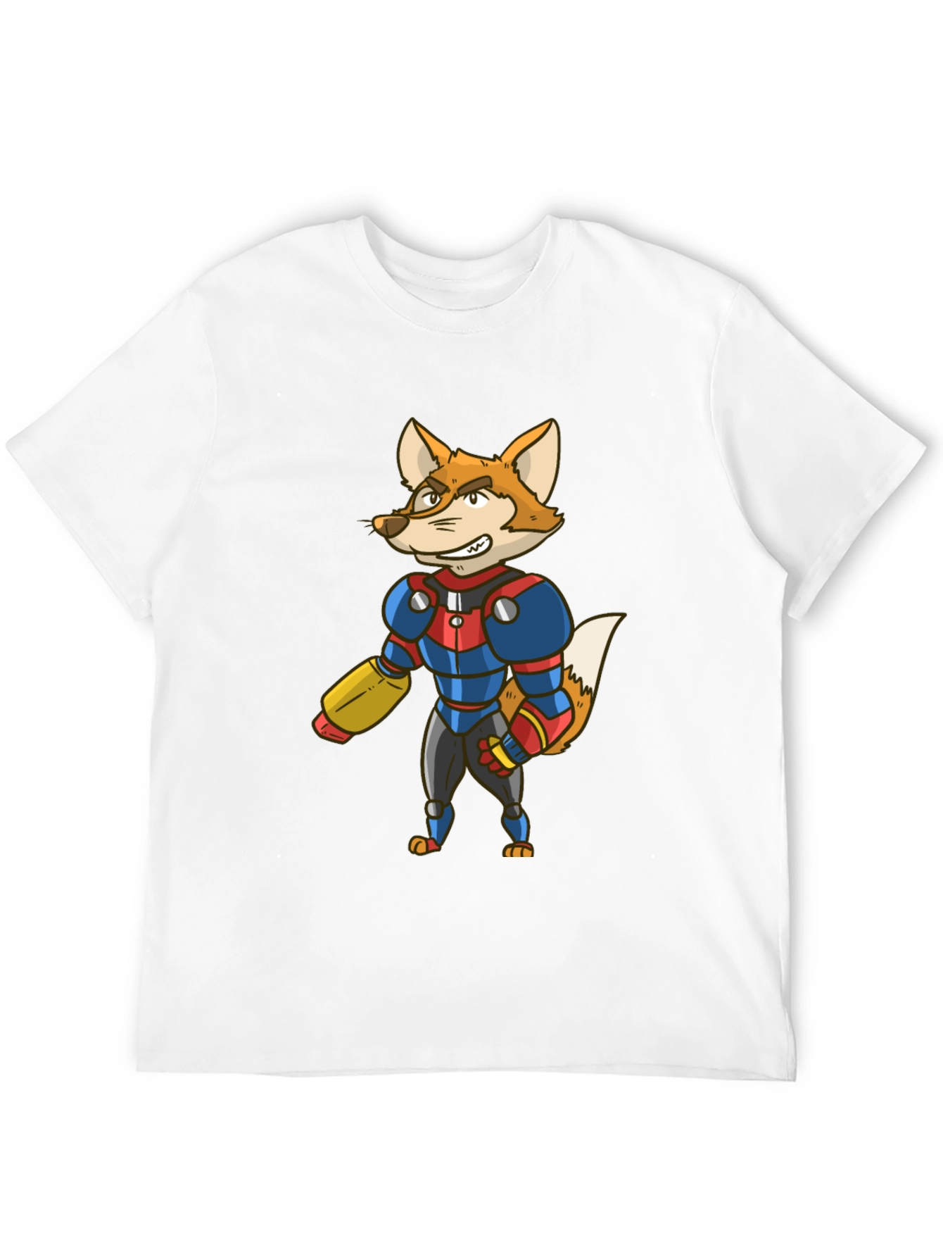 Sci-Fi Fox Character Graphic T-Shirt