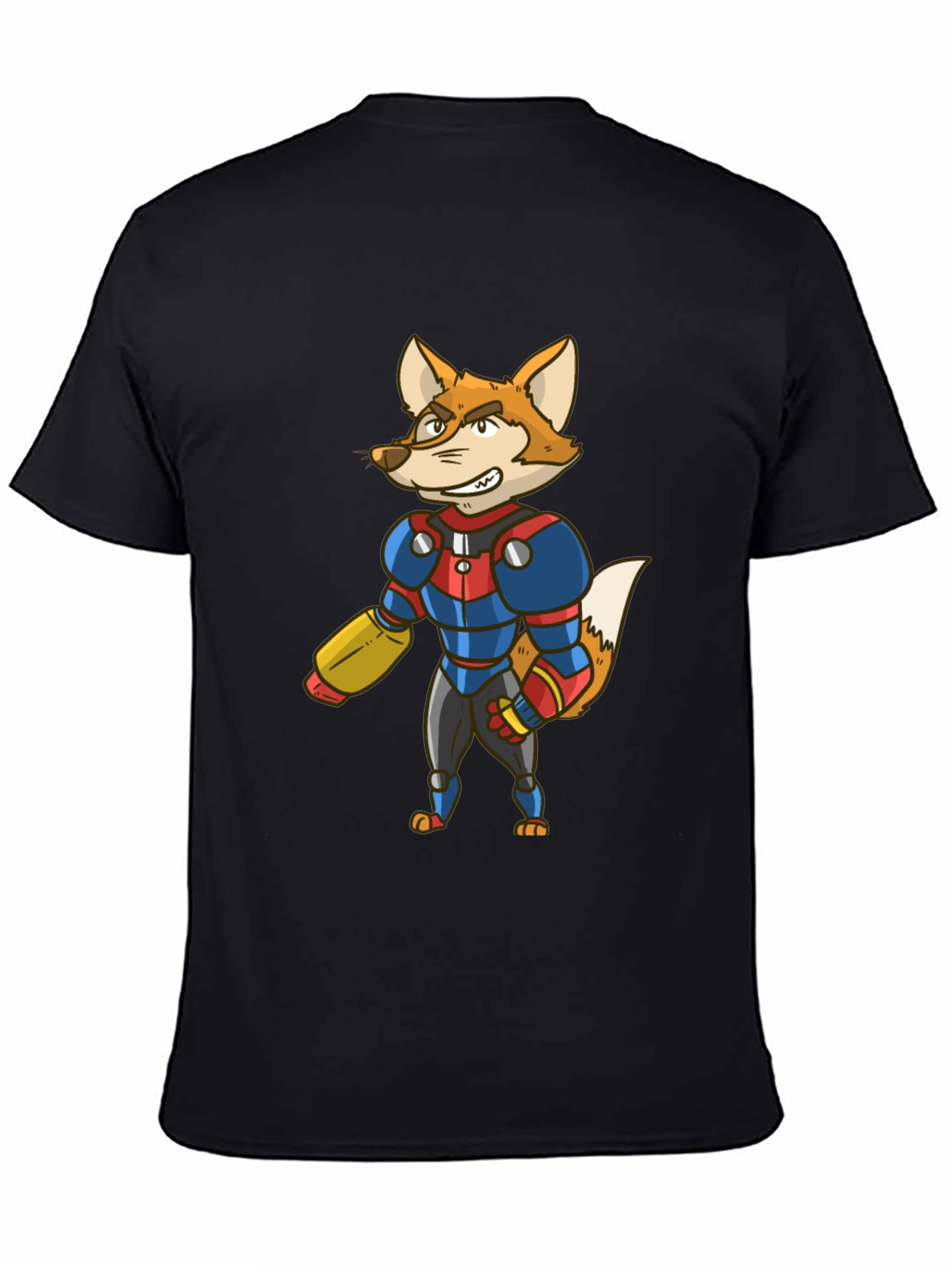 Sci-Fi Fox Character Graphic T-Shirt