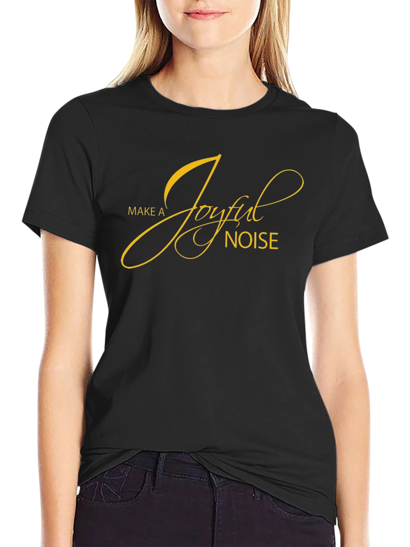 Joyful Noise Graphic Tee - Black Cotton T-Shirt