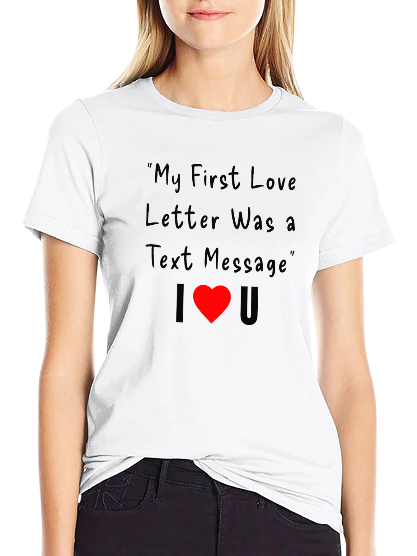 Funny I Heart You Text Message T-Shirt