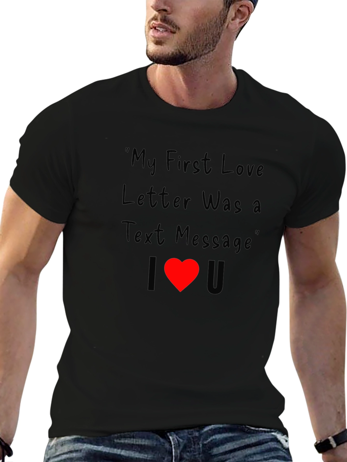 Funny I Heart You Text Message T-Shirt