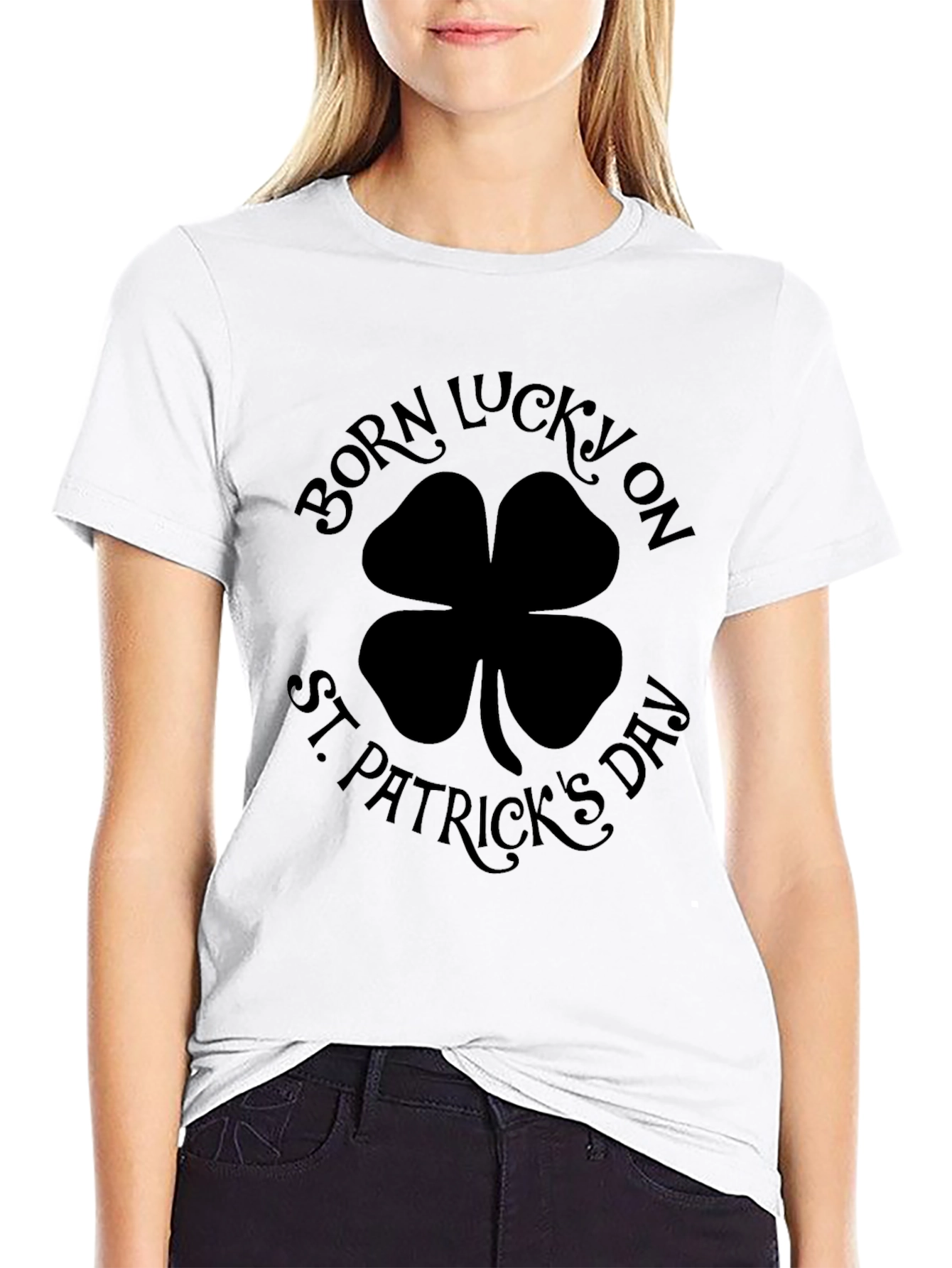 Born Lucky St. Patricks Day Black T-Shirt