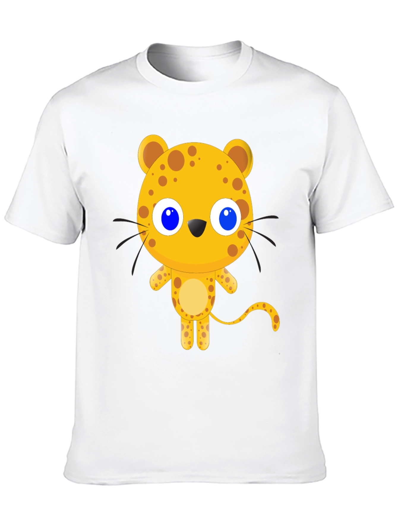 Cartoon Leopard Graphic Black T-Shirt