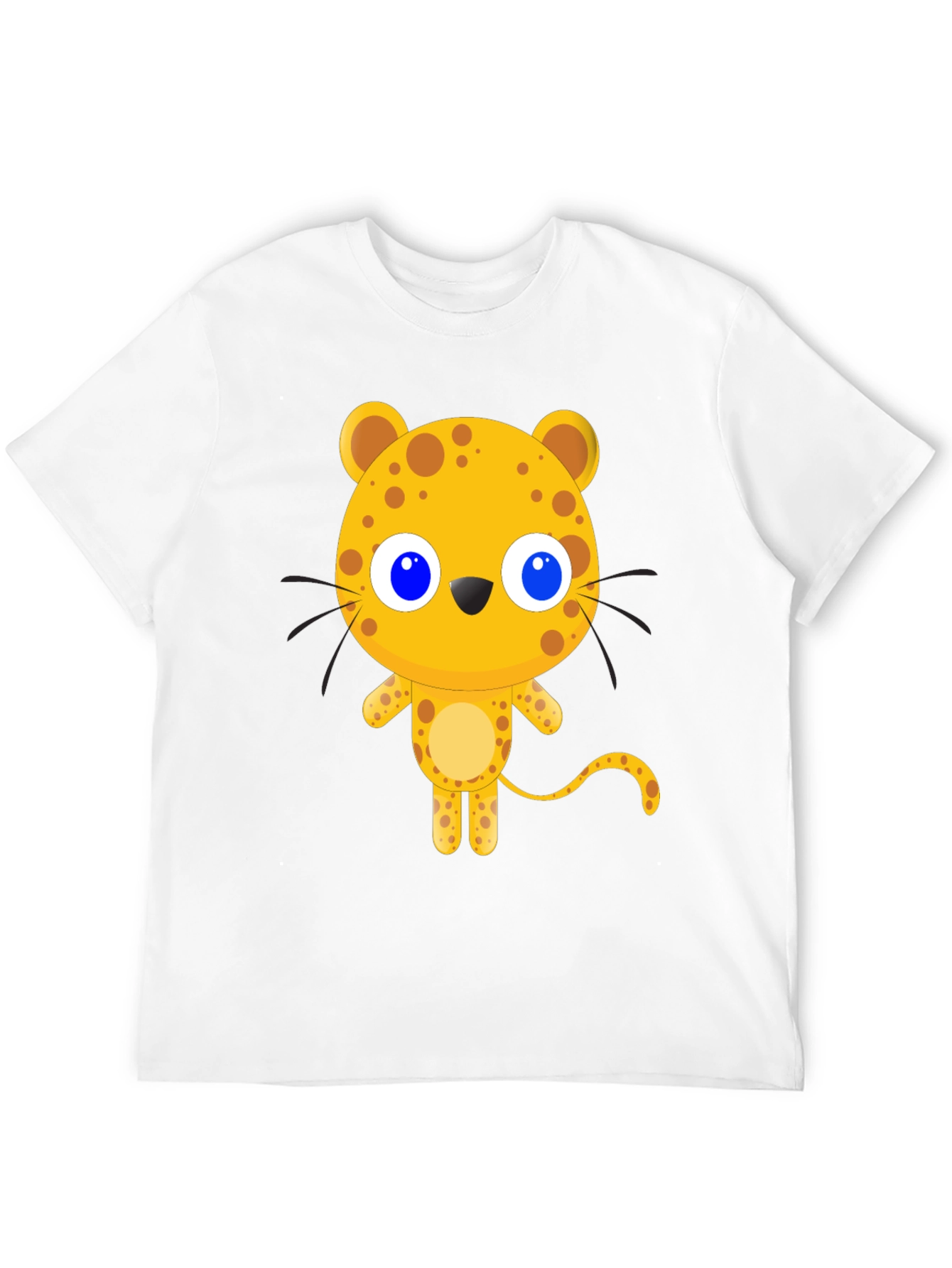 Cartoon Leopard Graphic Black T-Shirt