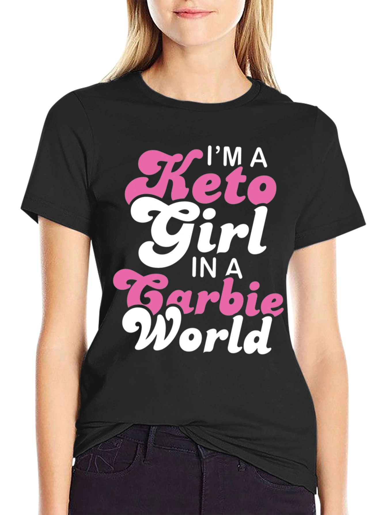 Keto Girl Barbie World Black T-Shirt