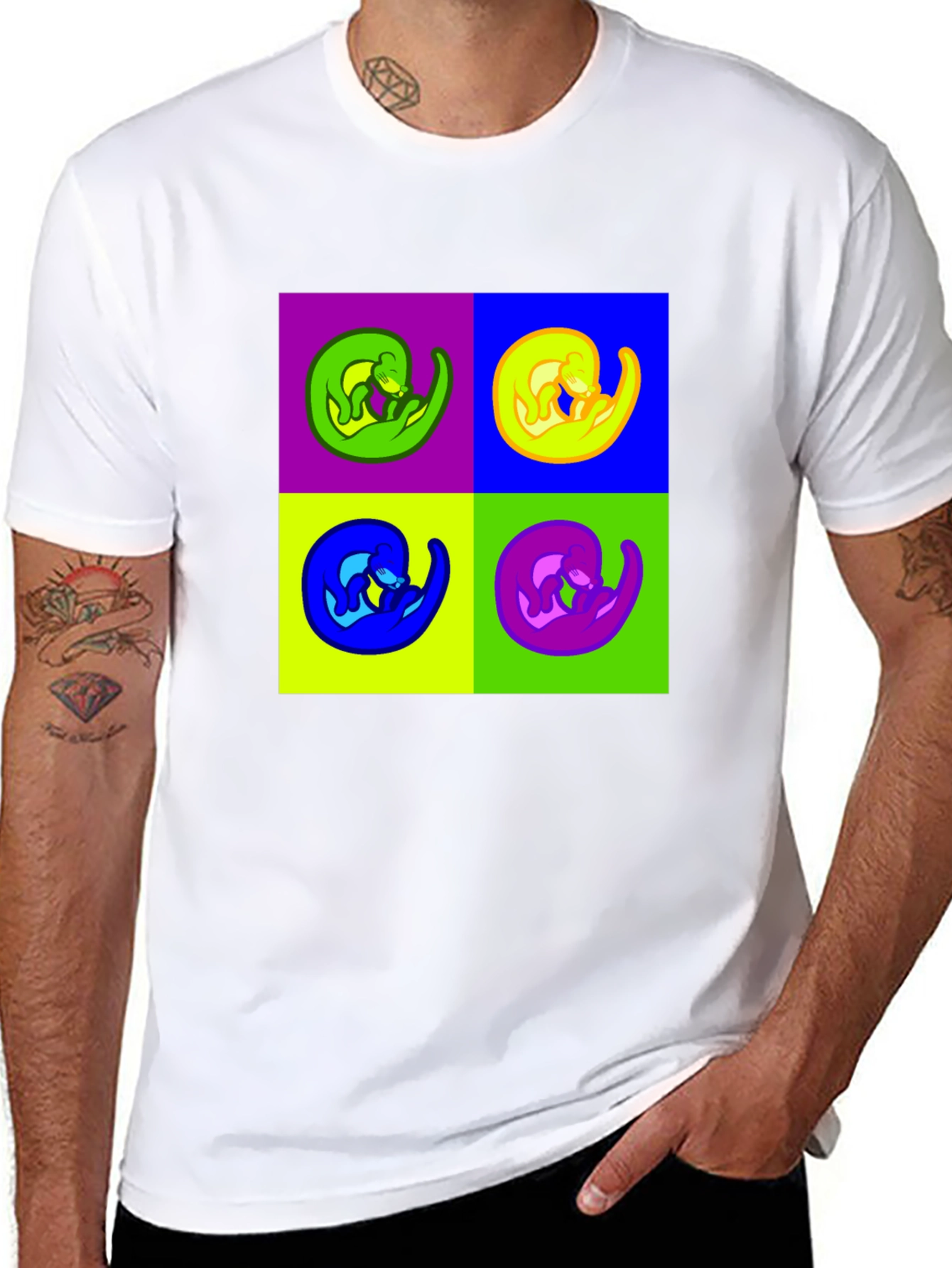 Pop Art Otter Graphic Tee - Quirky & Cool