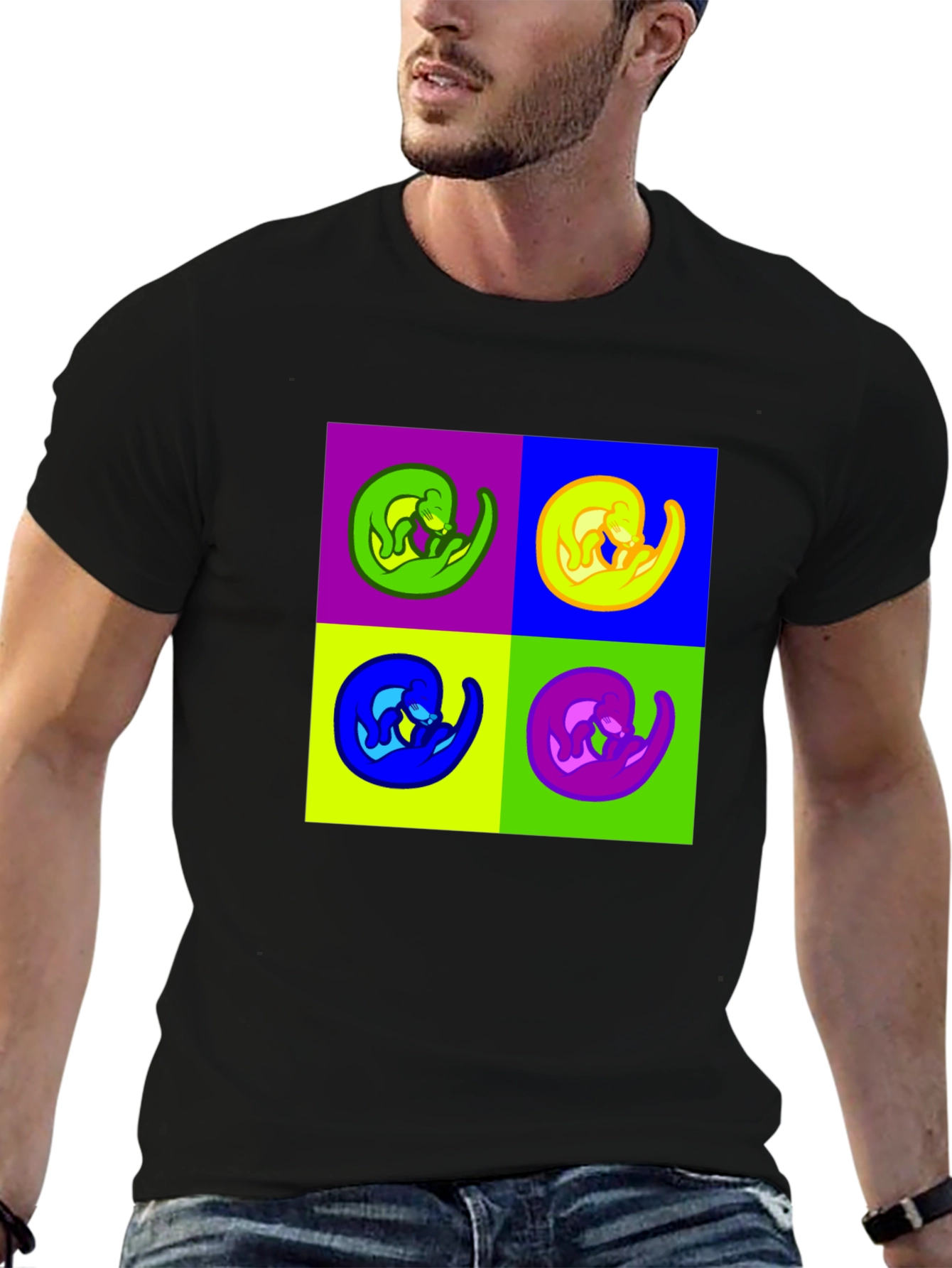 Pop Art Otter Graphic Tee - Quirky & Cool