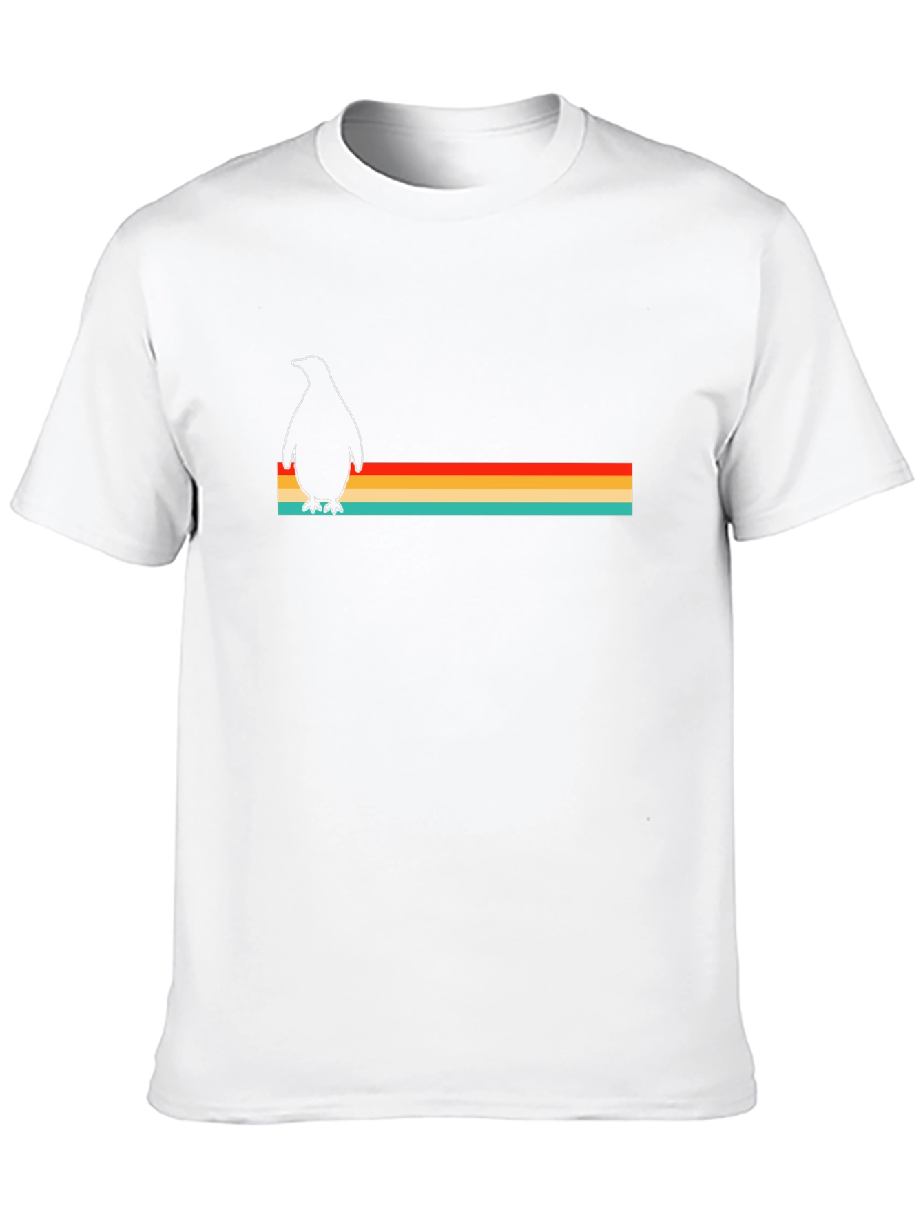 Retro Penguin Striped T-Shirt - Classic Design