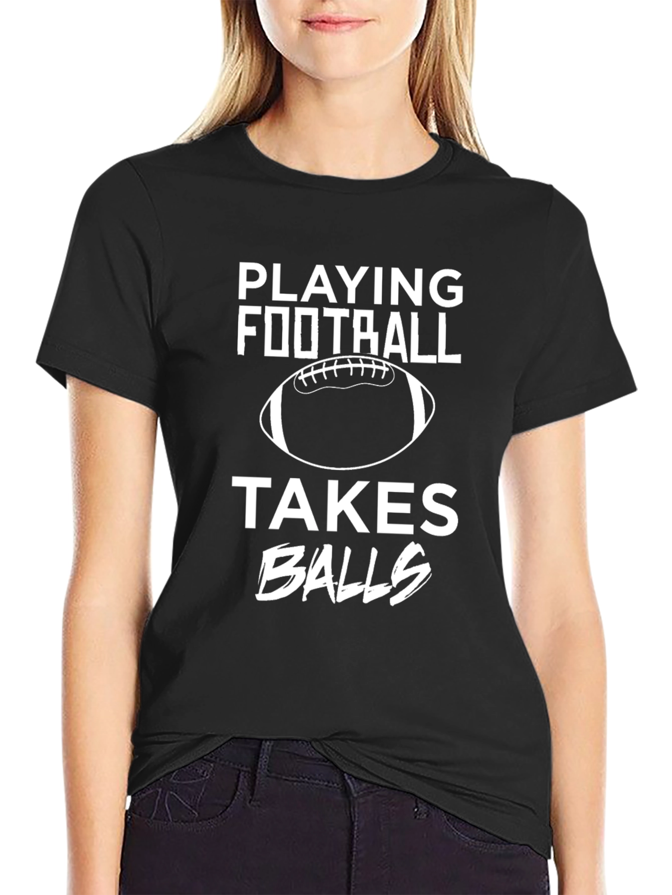 Football Takes Balls Graphic T-Shirt