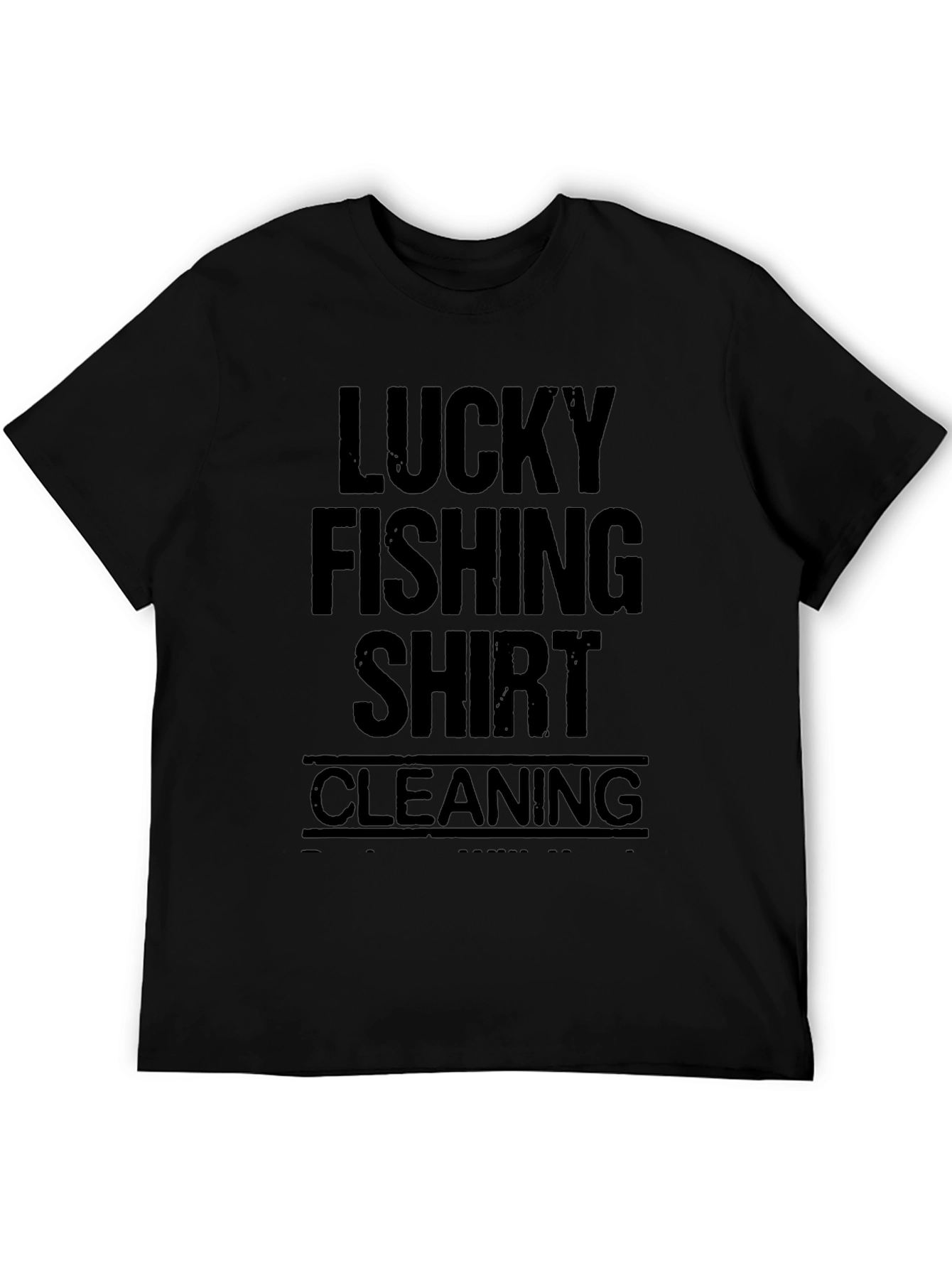 Lucky Fishing Shirt Cleaning Black Tee