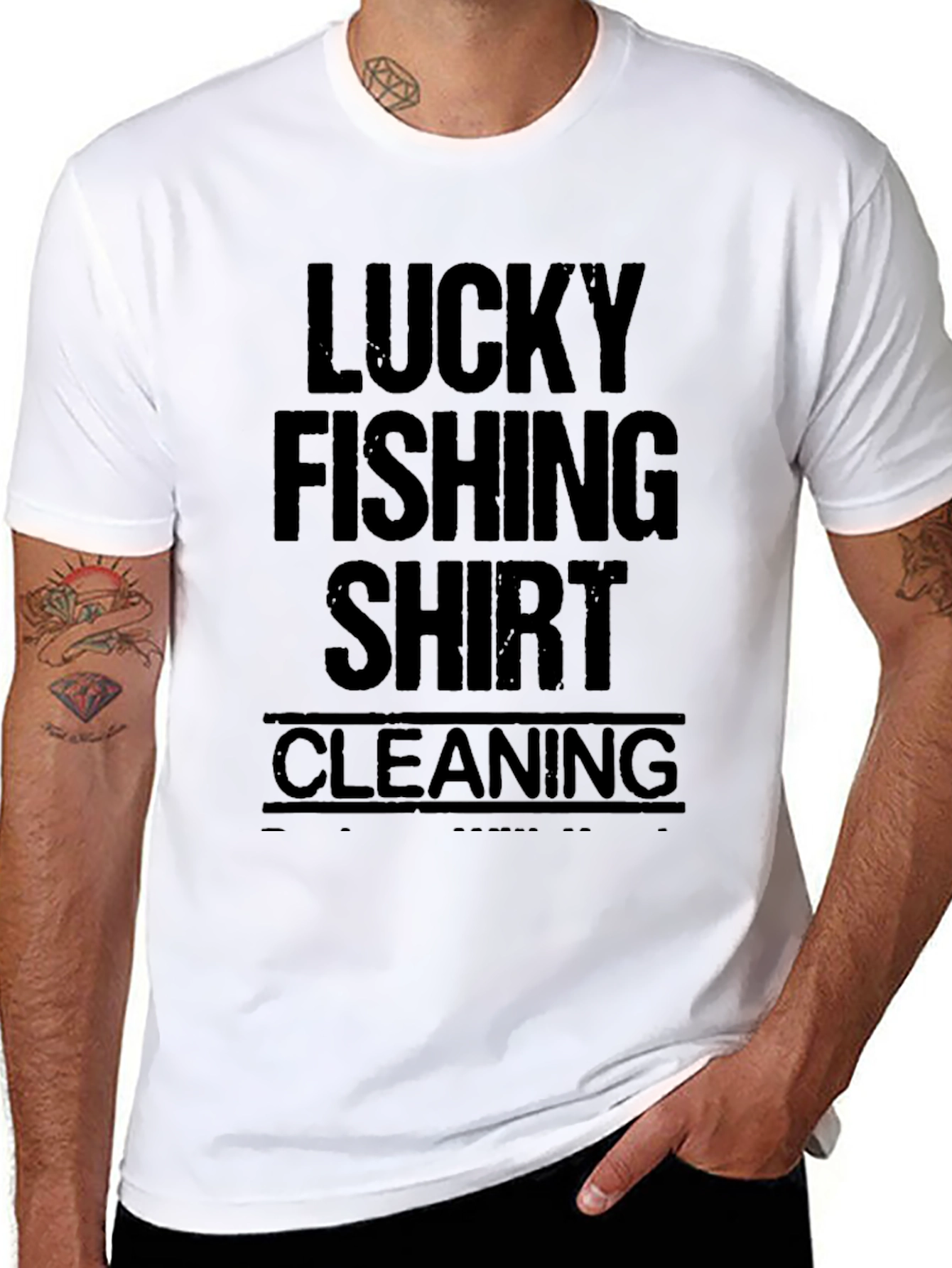 Lucky Fishing Shirt Cleaning Black Tee