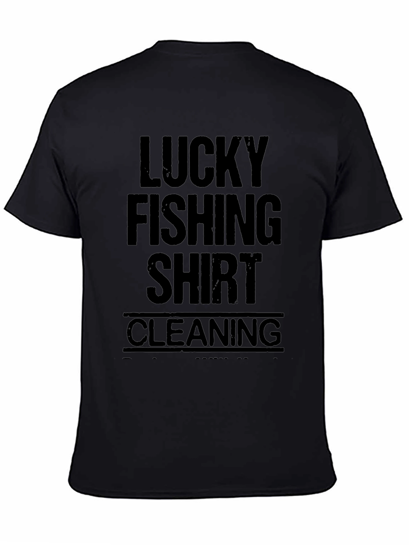 Lucky Fishing Shirt Cleaning Black Tee
