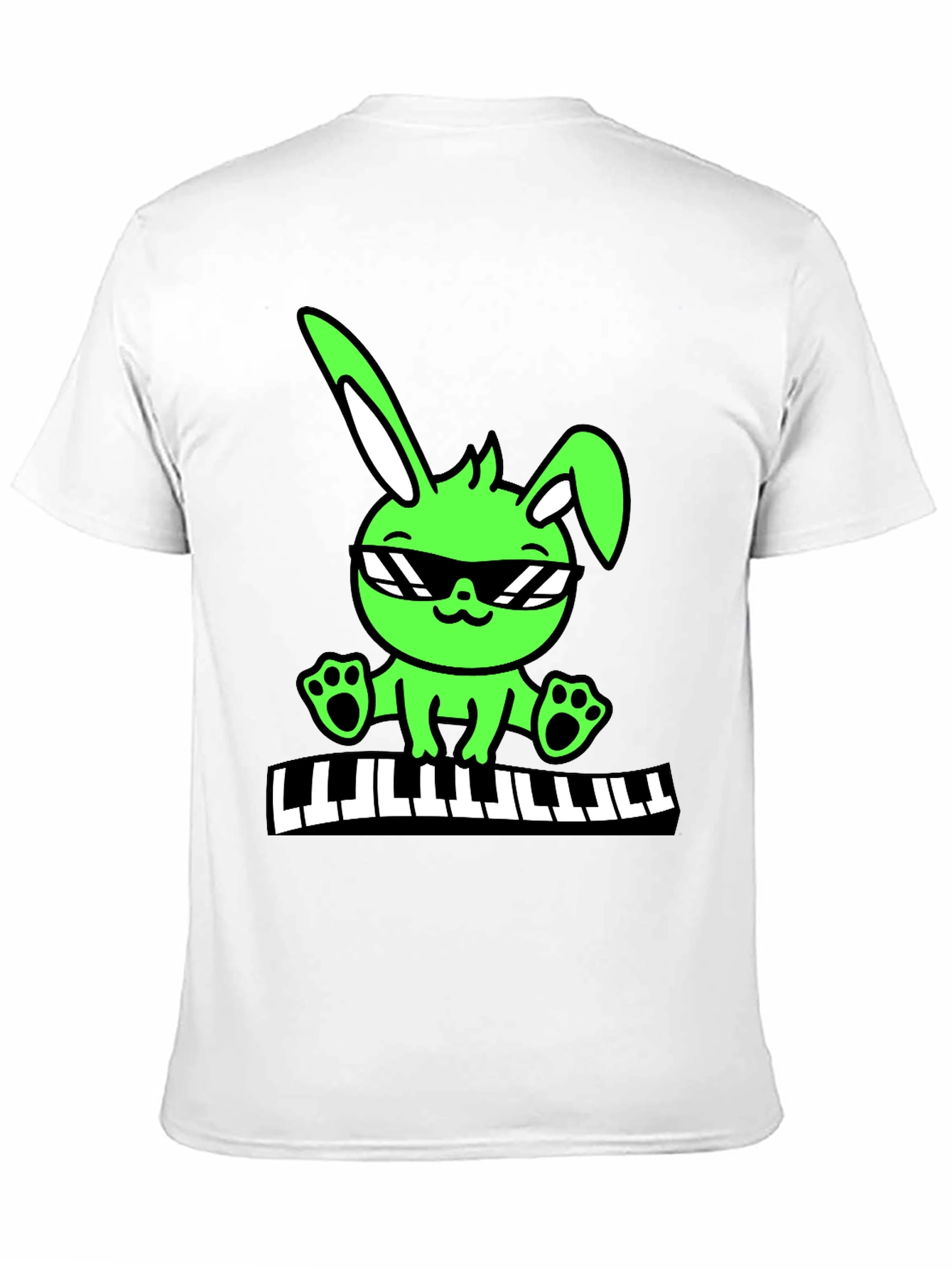 Cool Bunny Keyboardist Graphic Tee