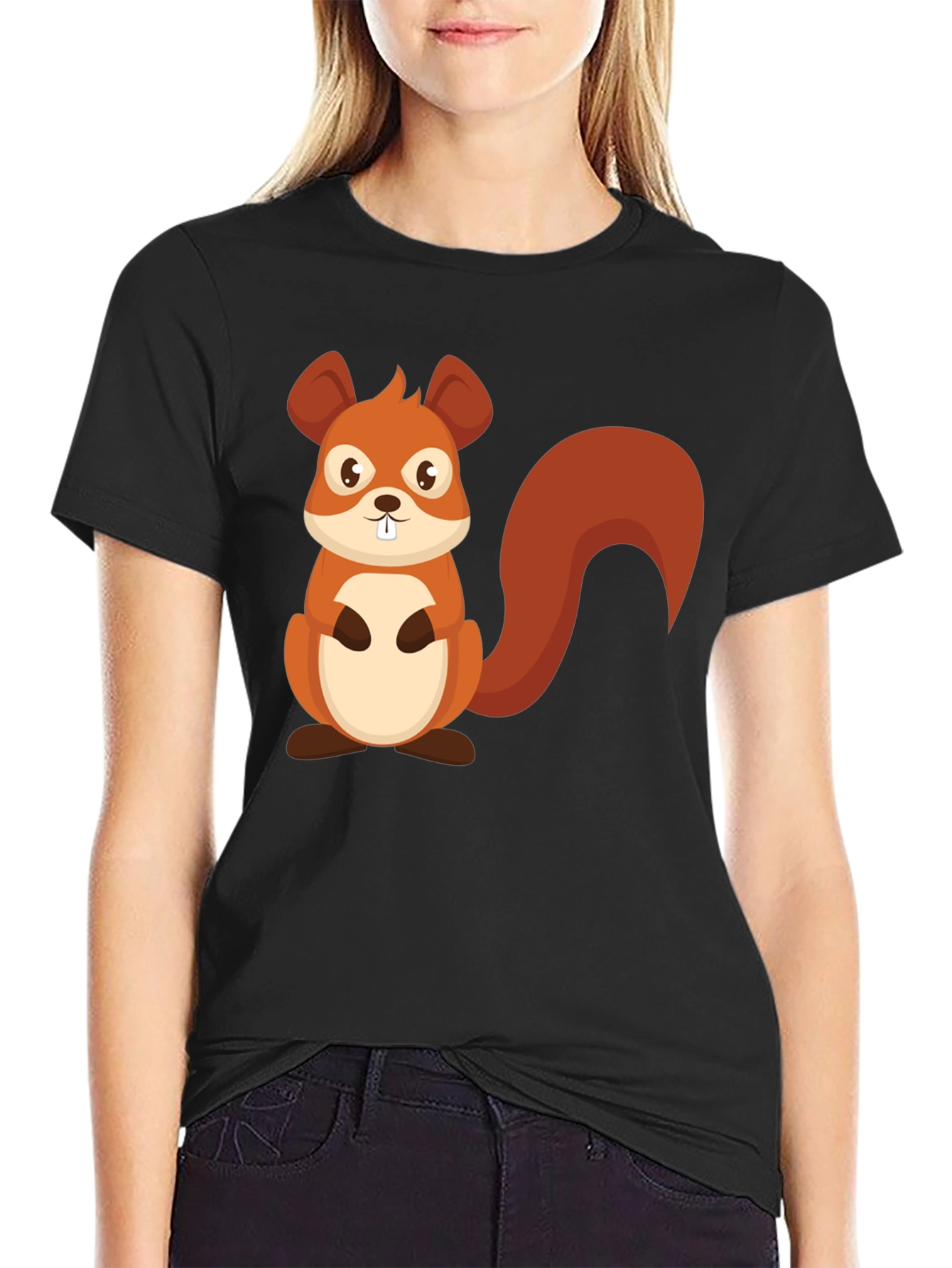 Squirrel Graphic Tee - Cute Cartoon Design