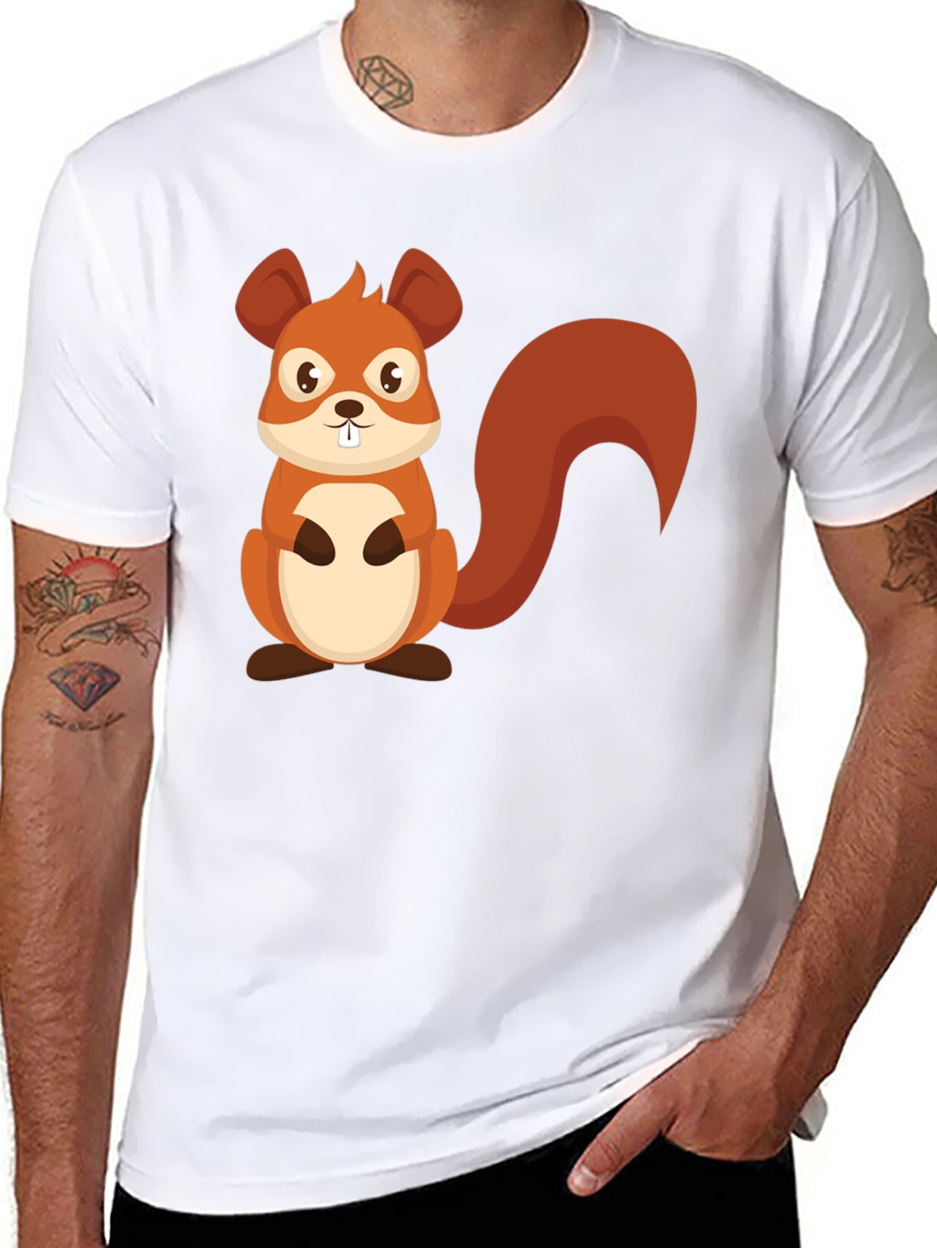 Squirrel Graphic Tee - Cute Cartoon Design