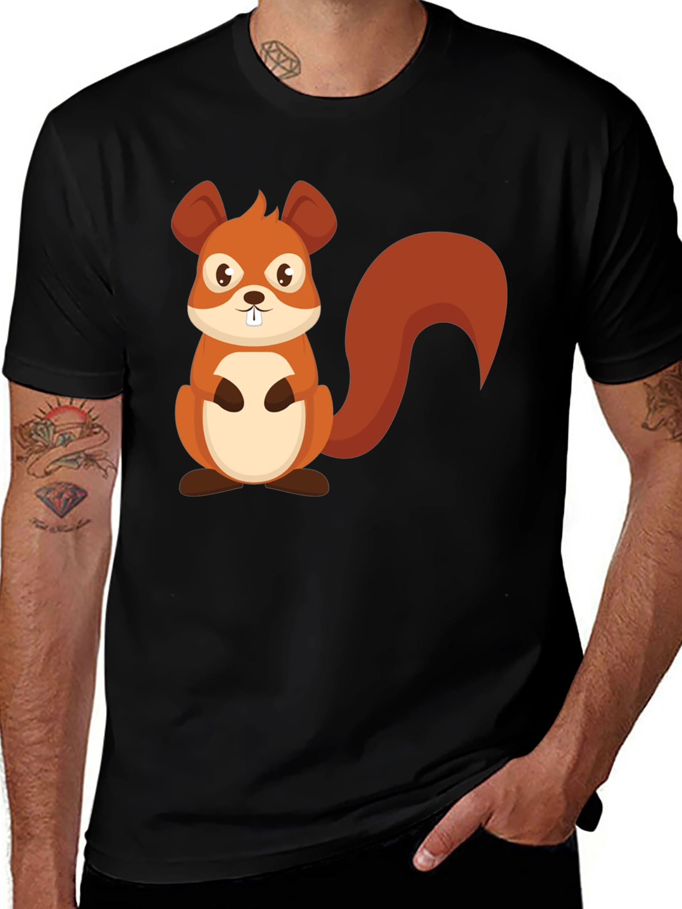 Squirrel Graphic Tee - Cute Cartoon Design