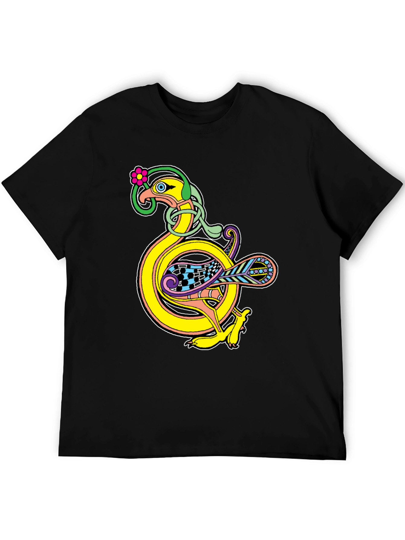Celtic Bird Graphic Black T-Shirt