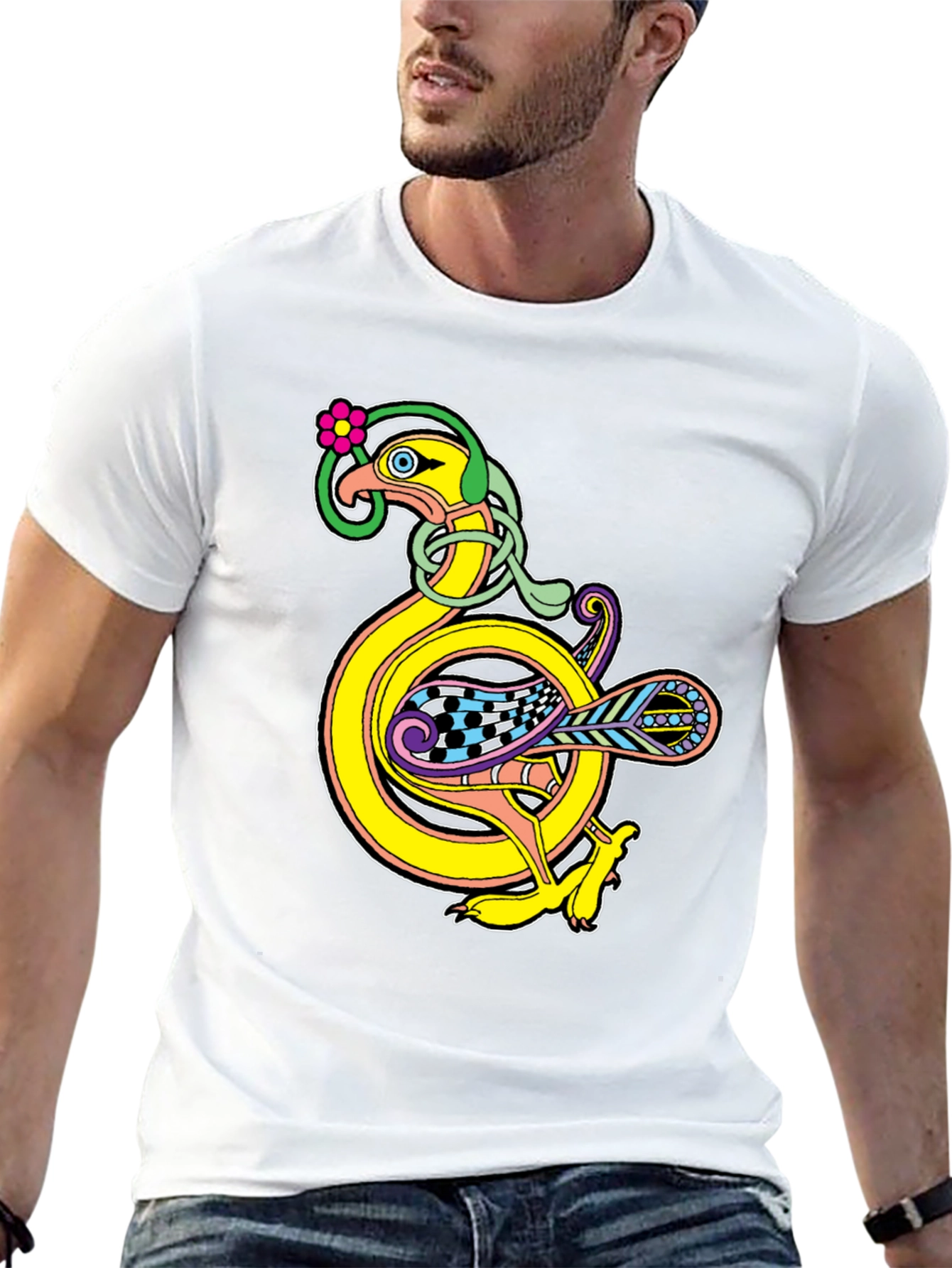 Celtic Bird Graphic Black T-Shirt
