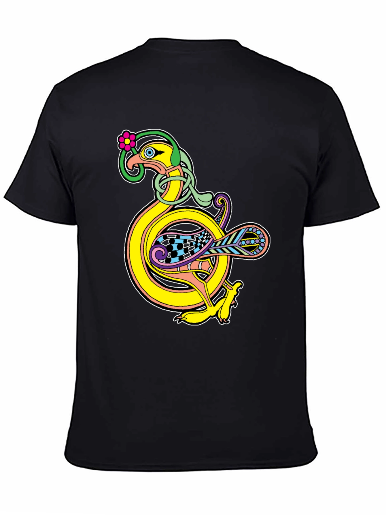 Celtic Bird Graphic Black T-Shirt