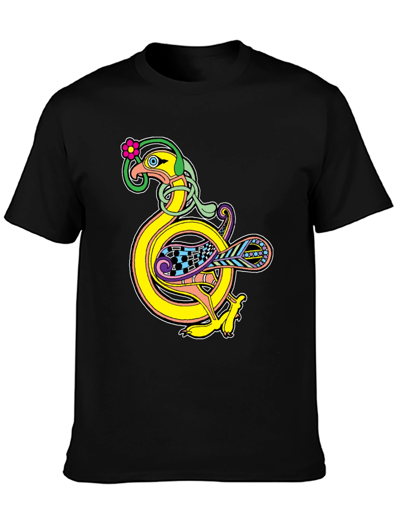 Celtic Bird Graphic Black T-Shirt