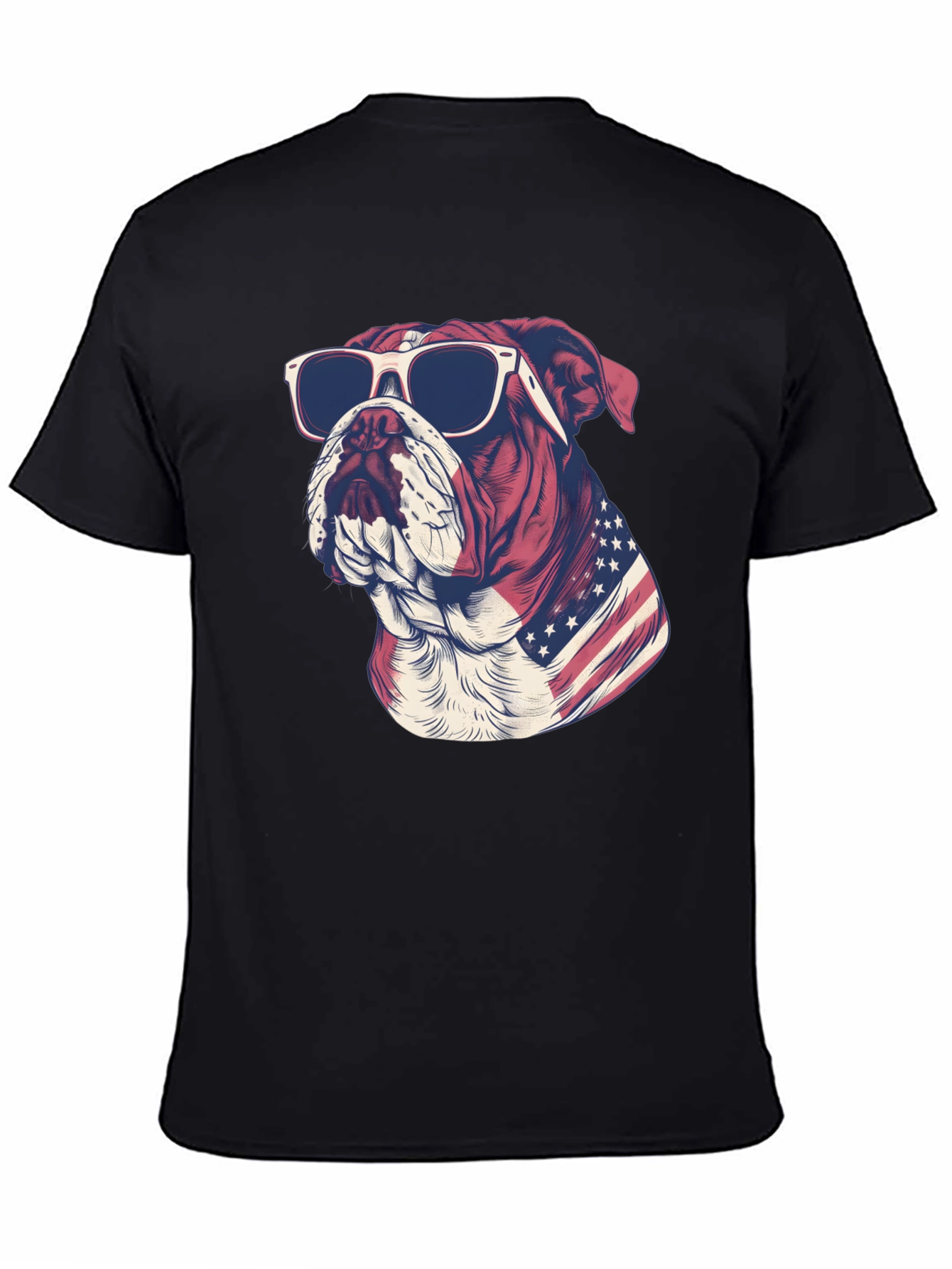 Patriotic Bulldog Graphic Tee - American Pride T-Shirt