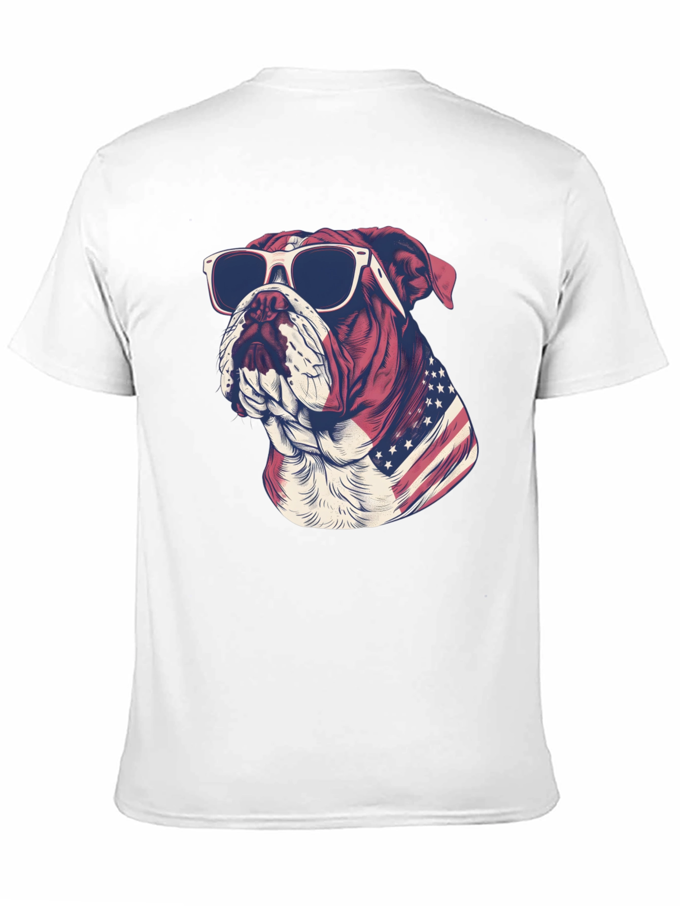 Patriotic Bulldog Graphic Tee - American Pride T-Shirt