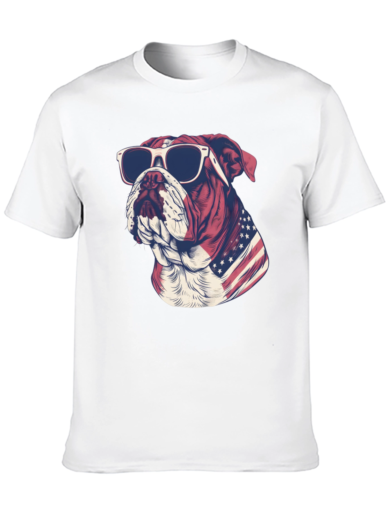 Patriotic Bulldog Graphic Tee - American Pride T-Shirt