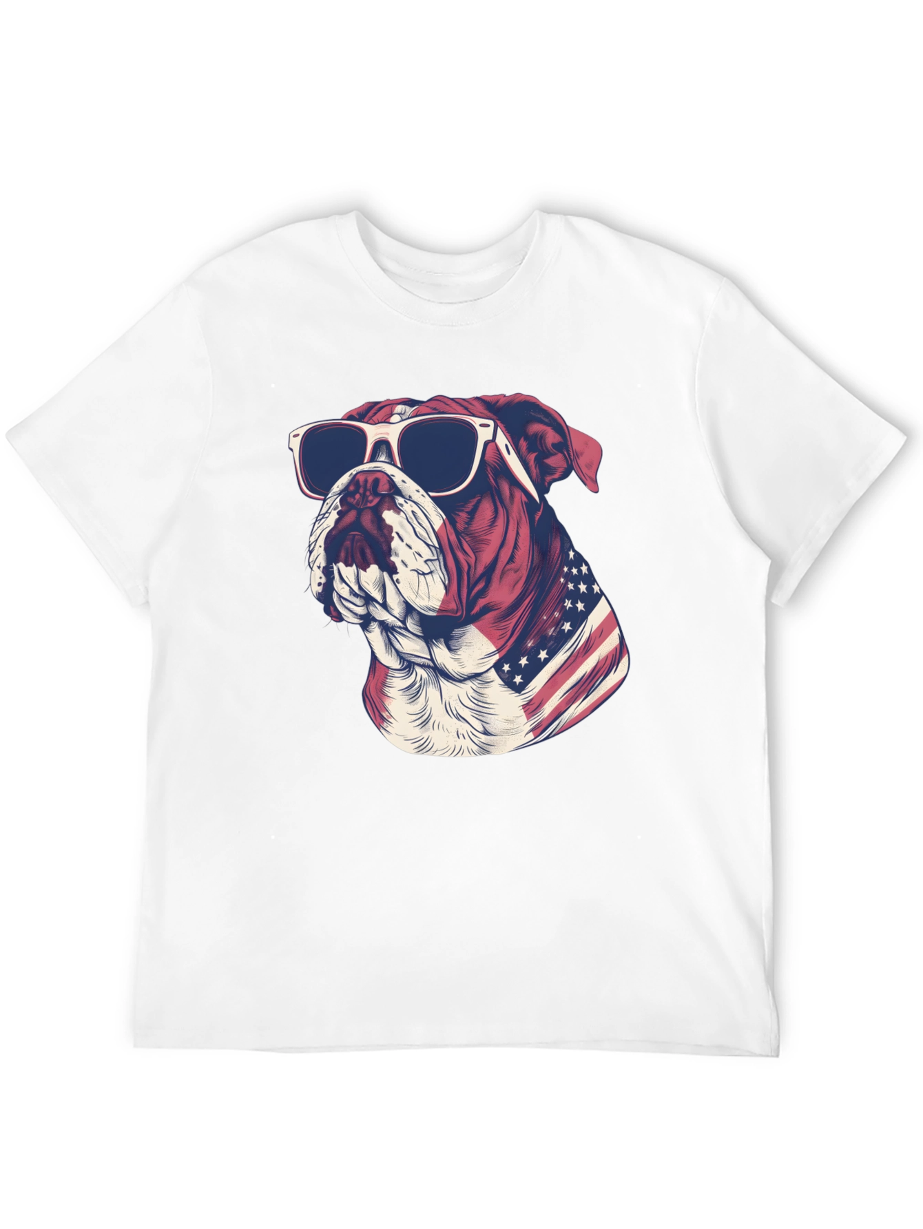 Patriotic Bulldog Graphic Tee - American Pride T-Shirt