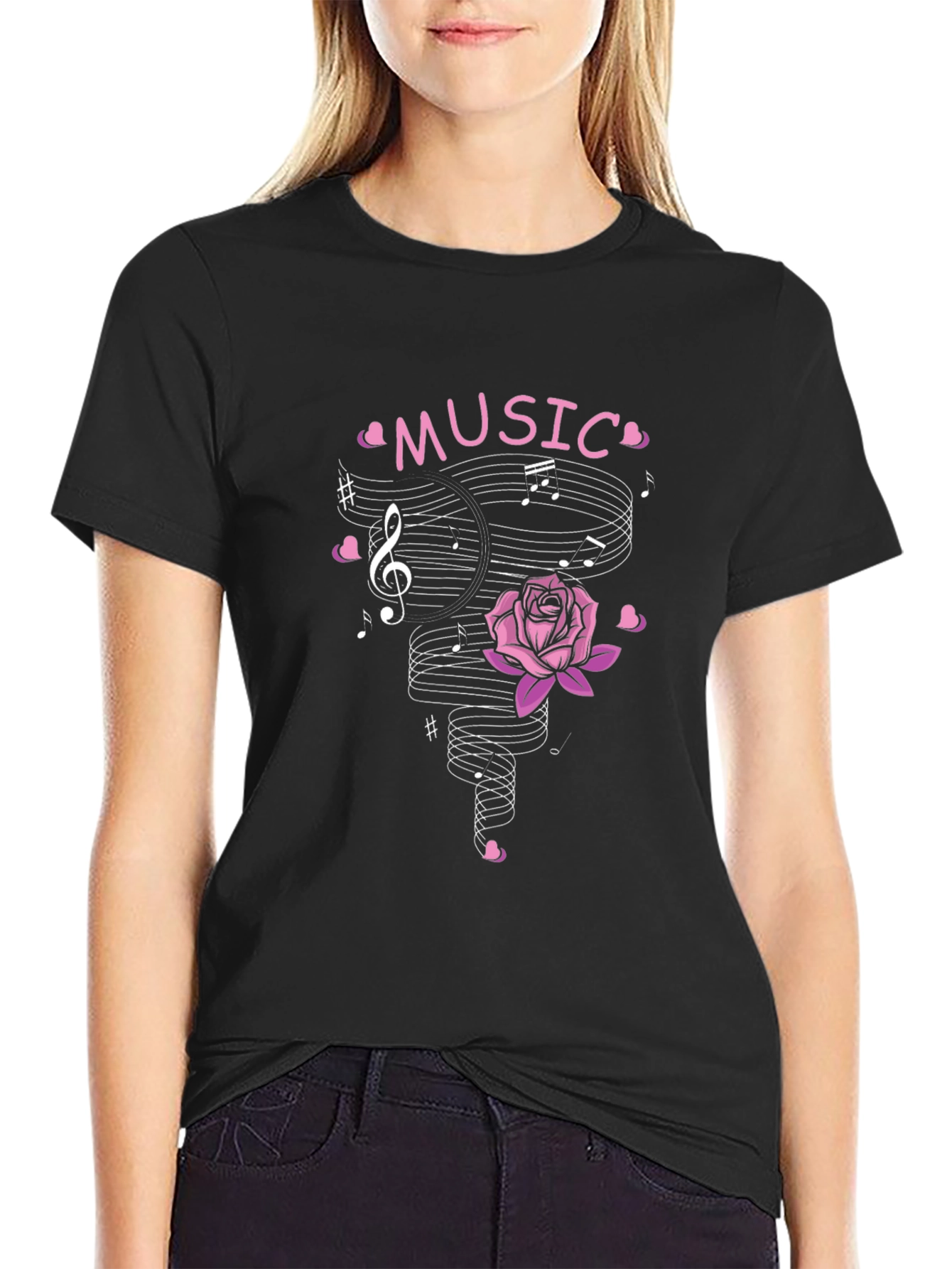 Music Rose Mens Graphic T-Shirt