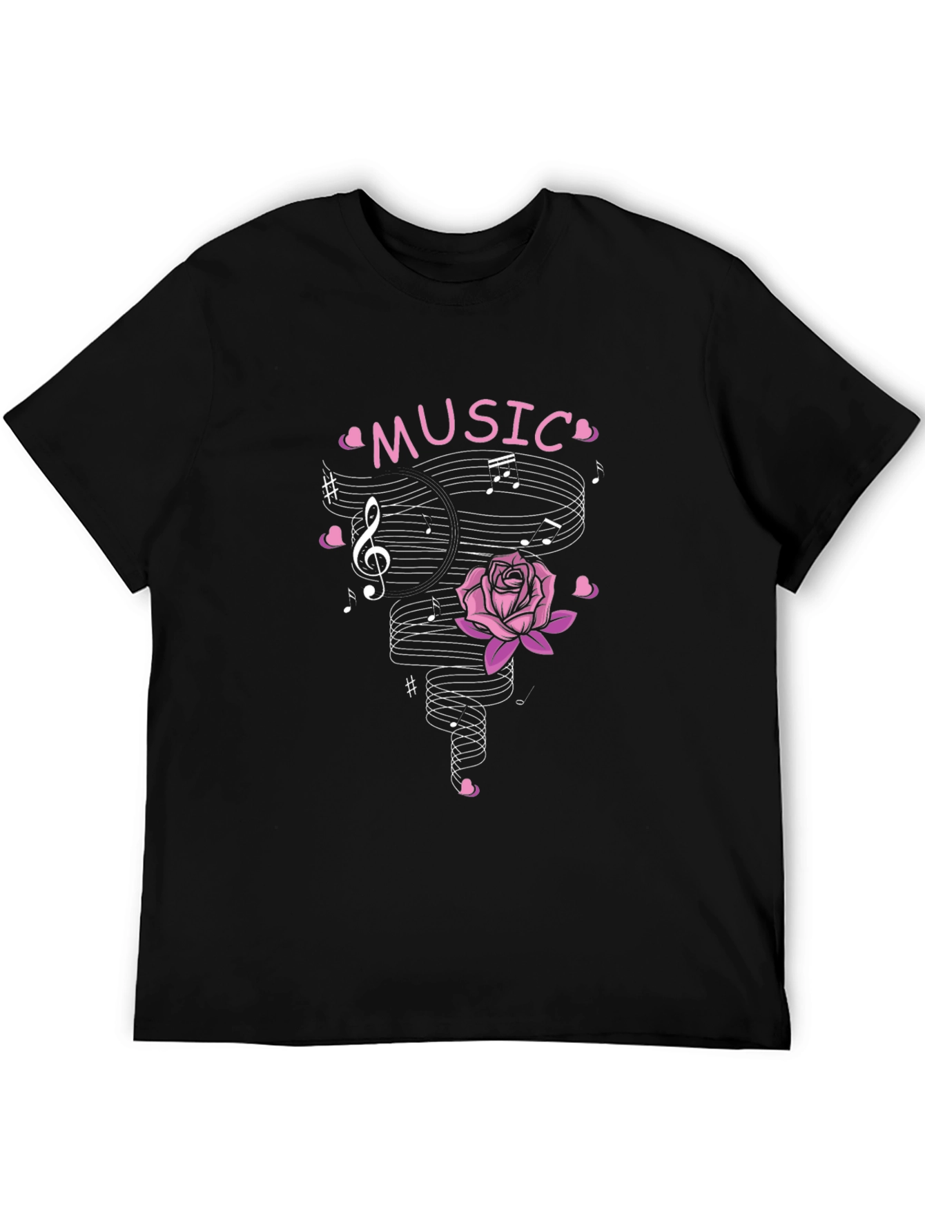 Music Rose Mens Graphic T-Shirt