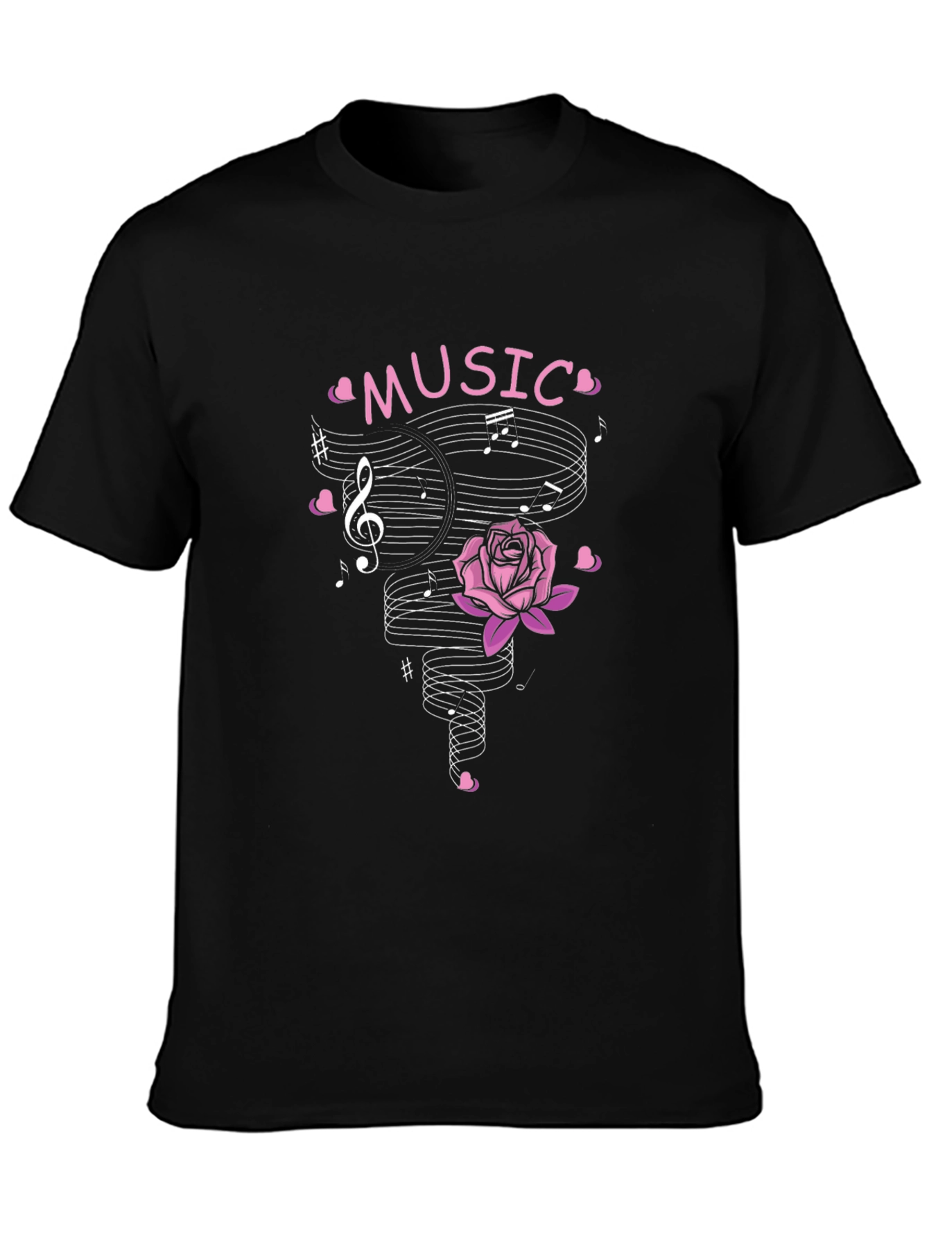 Music Rose Mens Graphic T-Shirt