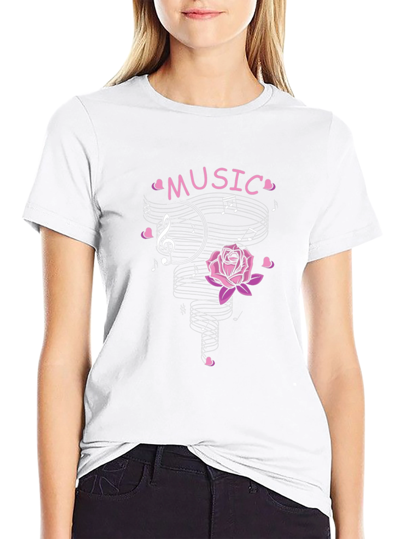 Music Rose Mens Graphic T-Shirt