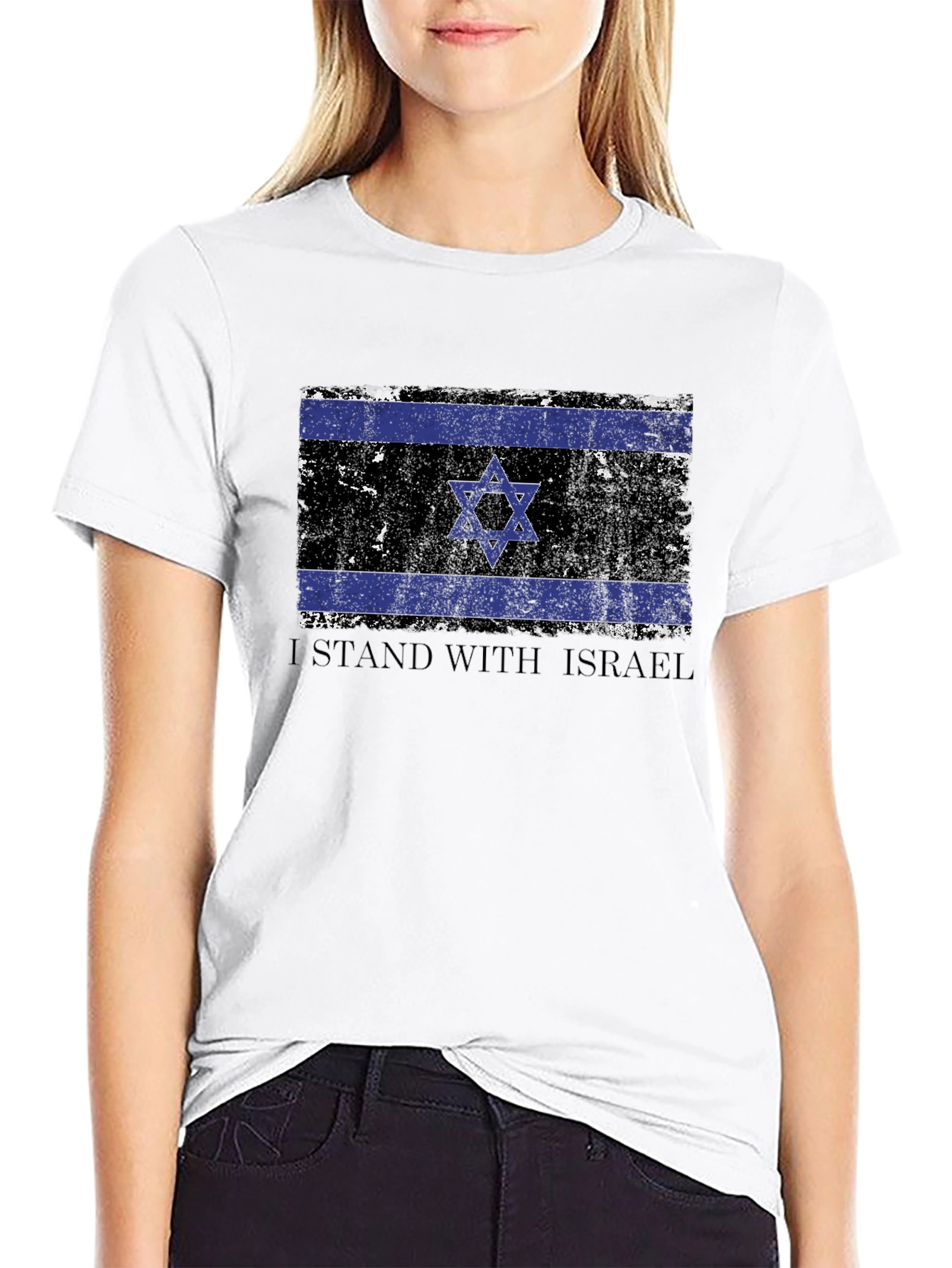 I Stand With Israel Flag T-Shirt - Patriotic Design