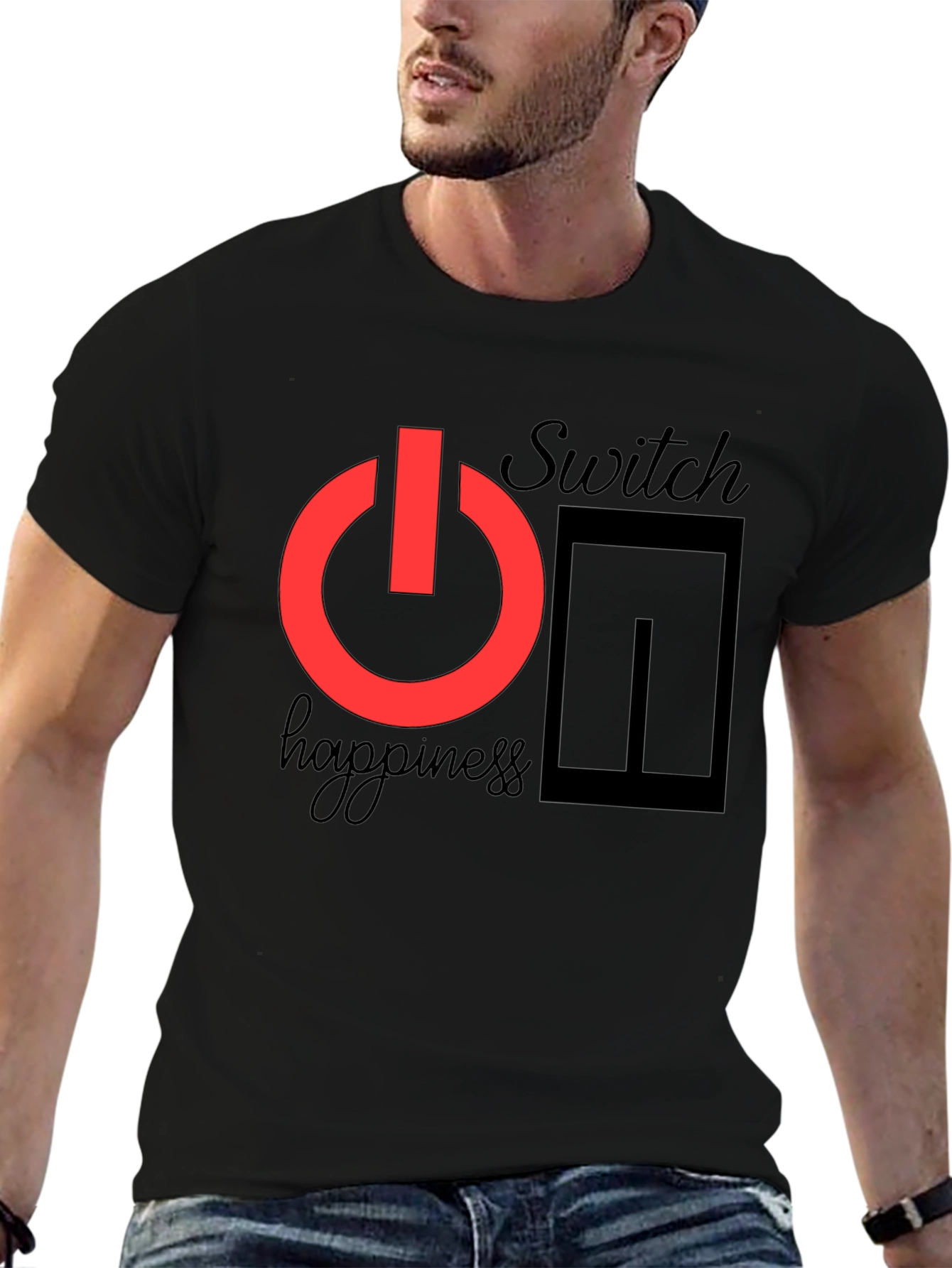Switch On Happiness T-Shirt - Positive Vibes