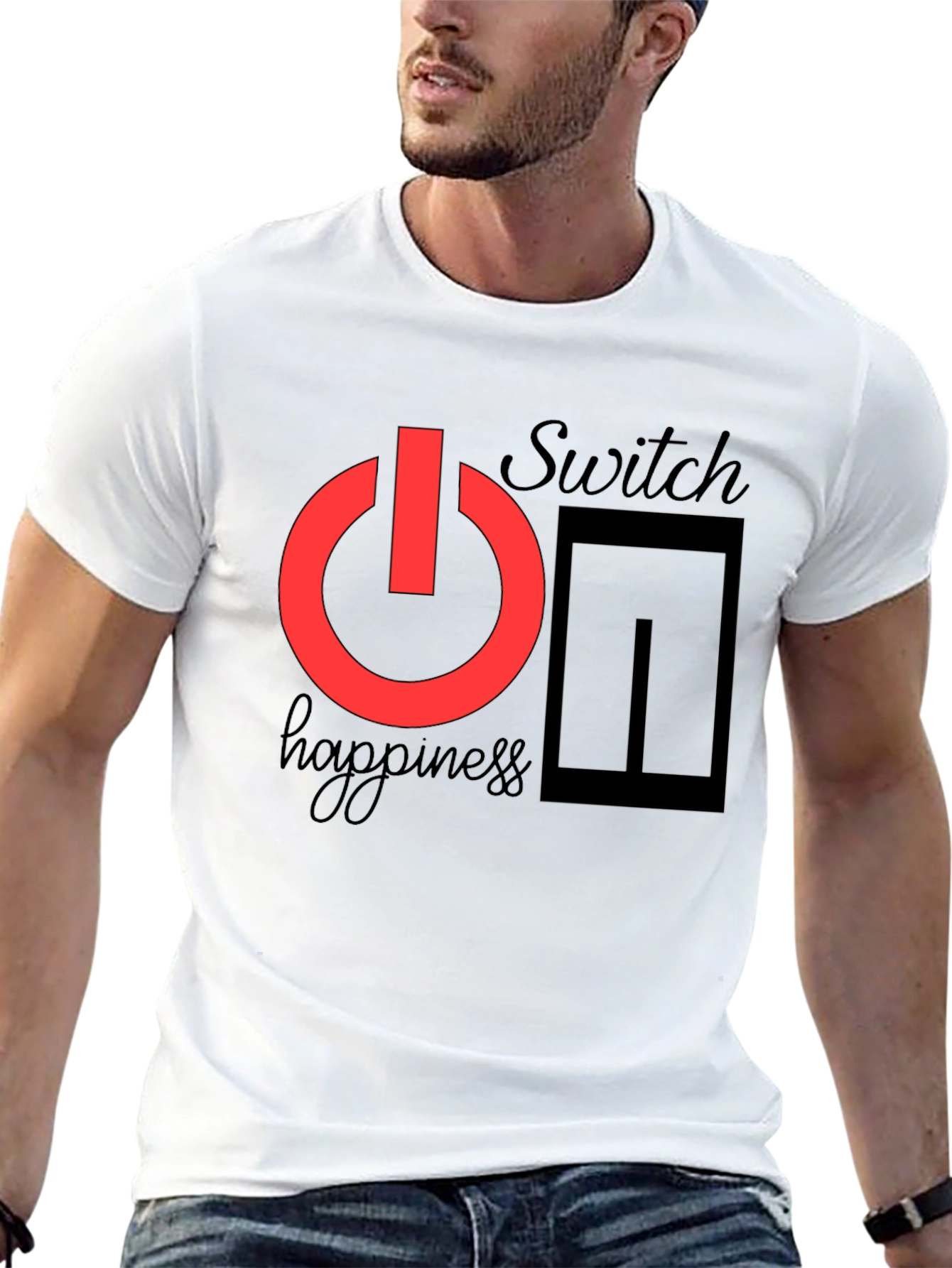 Switch On Happiness T-Shirt - Positive Vibes