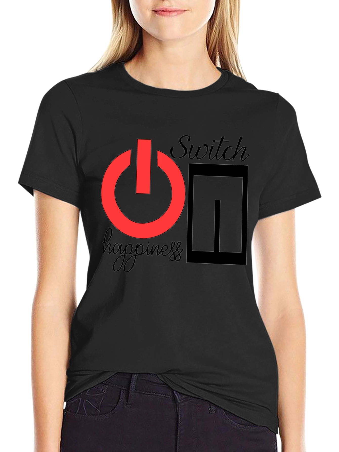 Switch On Happiness T-Shirt - Positive Vibes